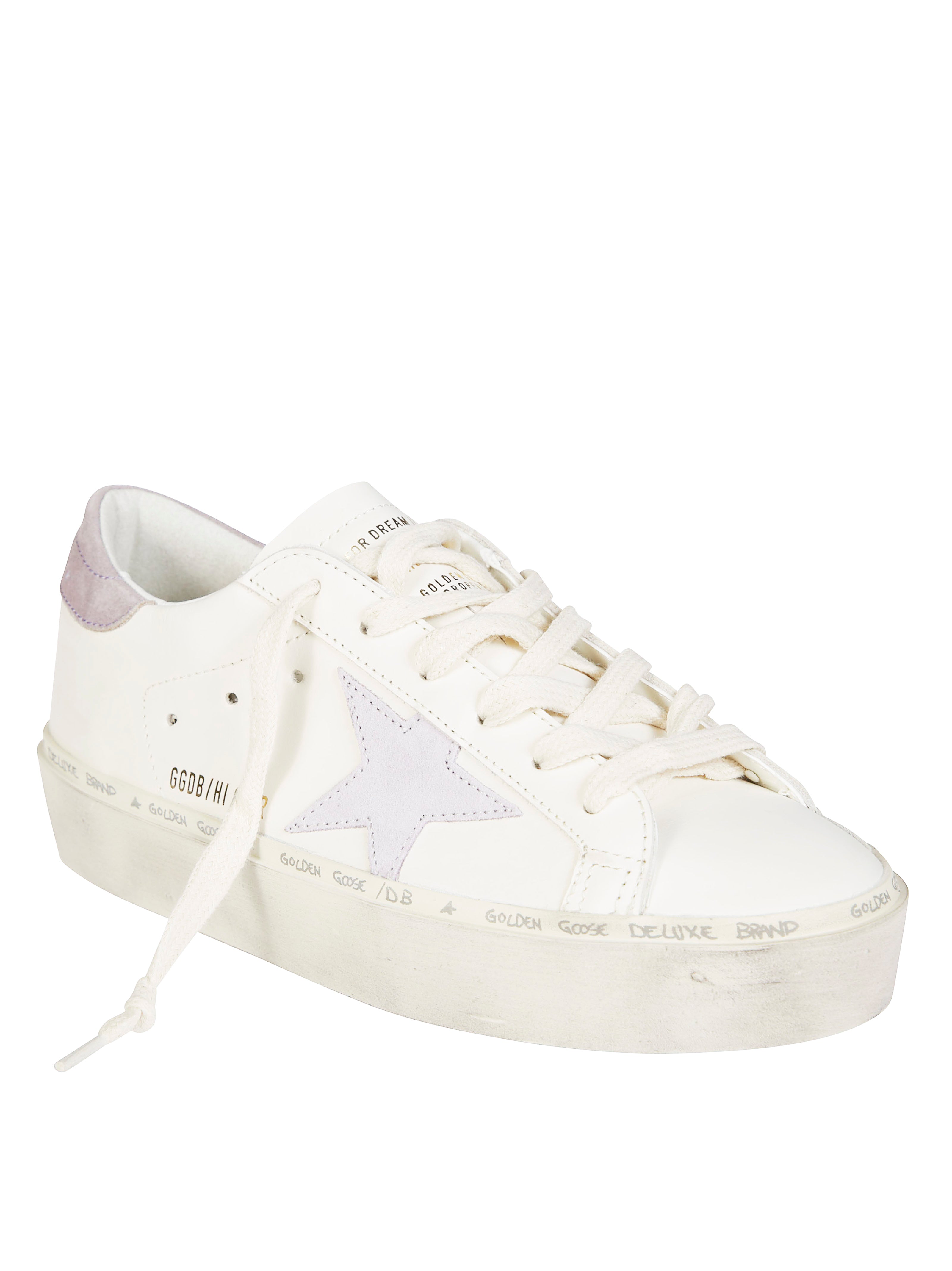 GOLDEN GOOSE High-Top Leather Sneakers with Platform Sole