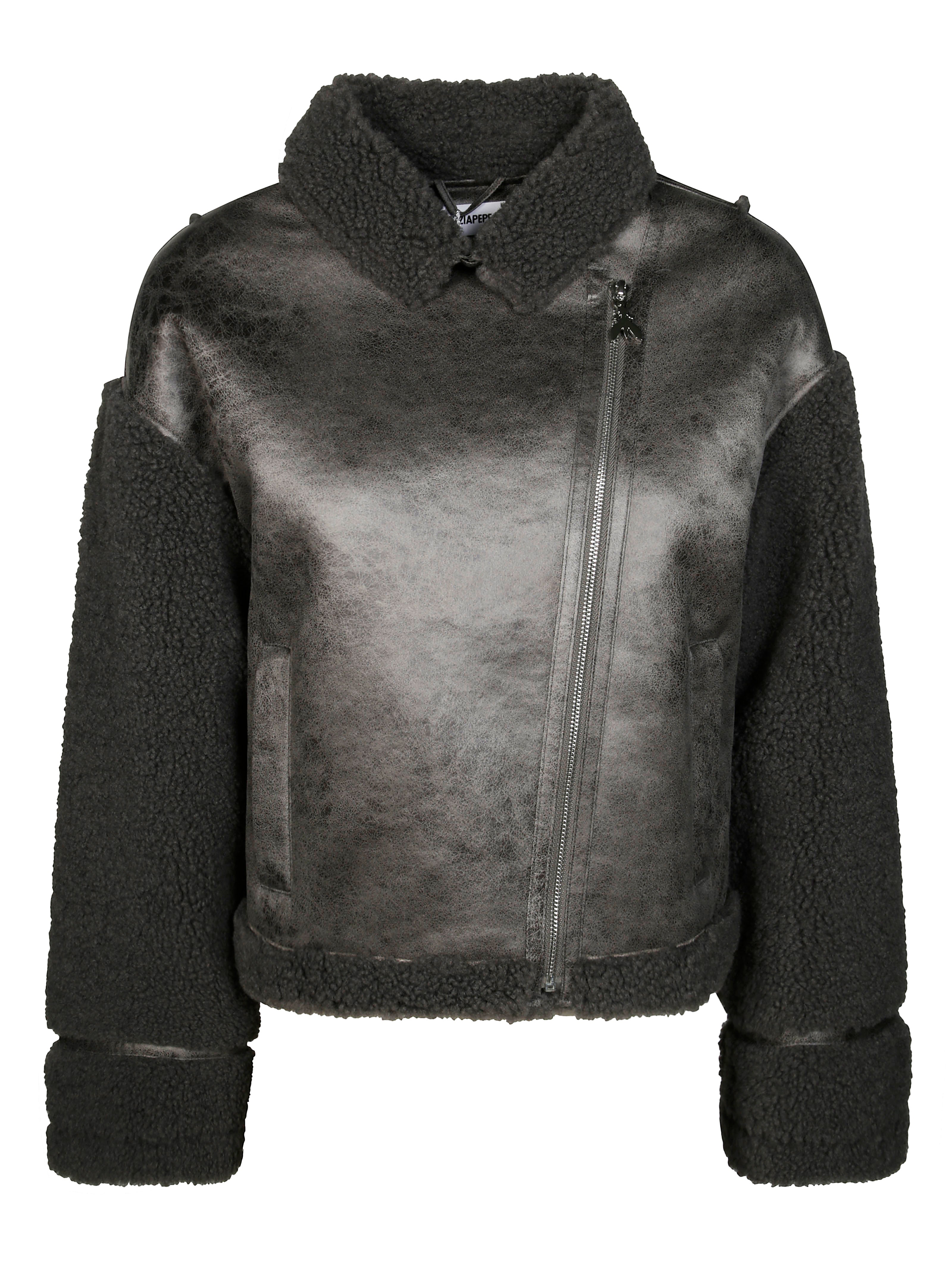 PATRIZIA PEPE Mini Teddy-Lined Outerwear with Sleeves