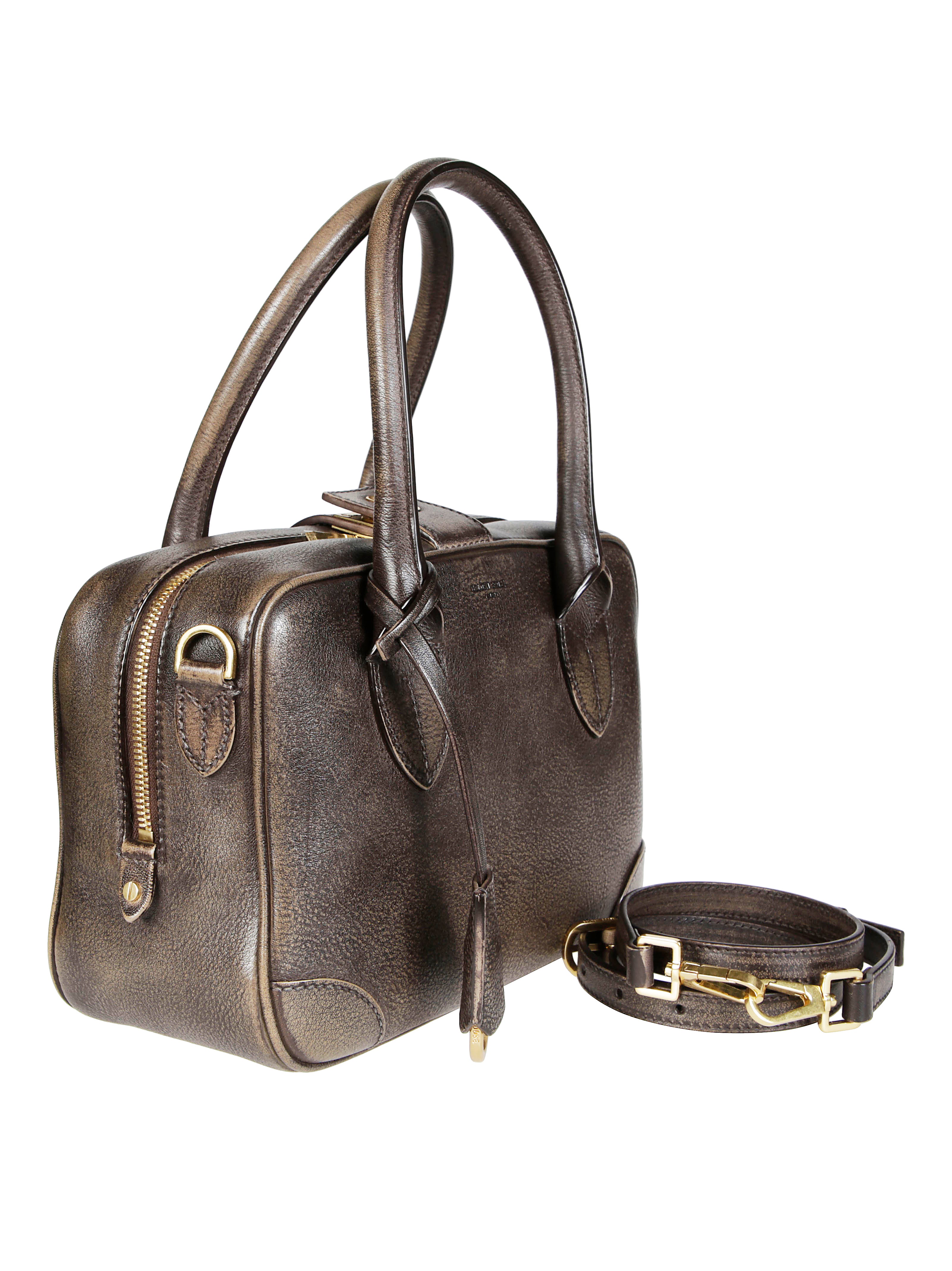 GOLDEN GOOSE Double Closure Mini Handbag with Key and Logo Detail