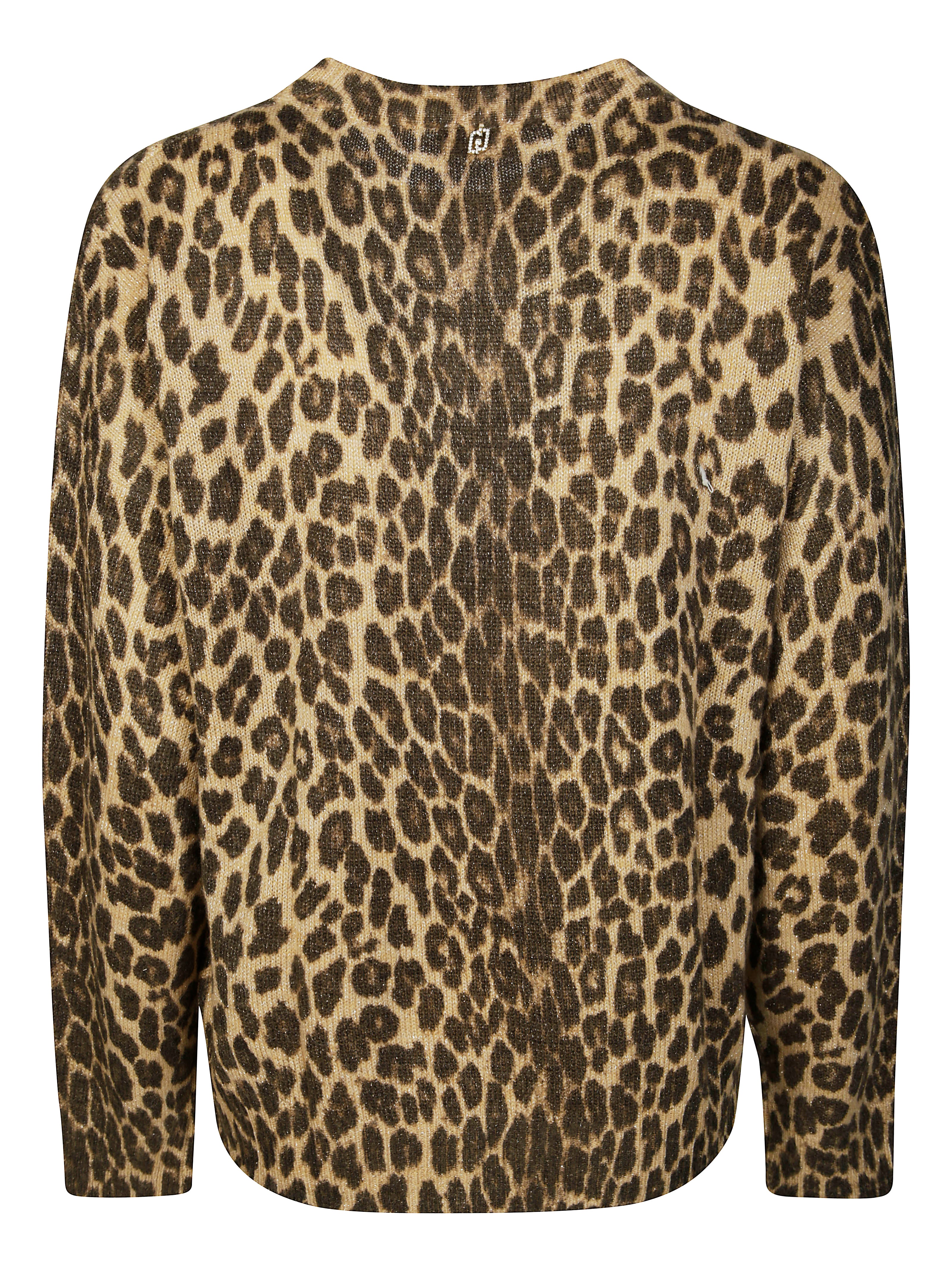 LIUJO Men's Animal Print Sweater