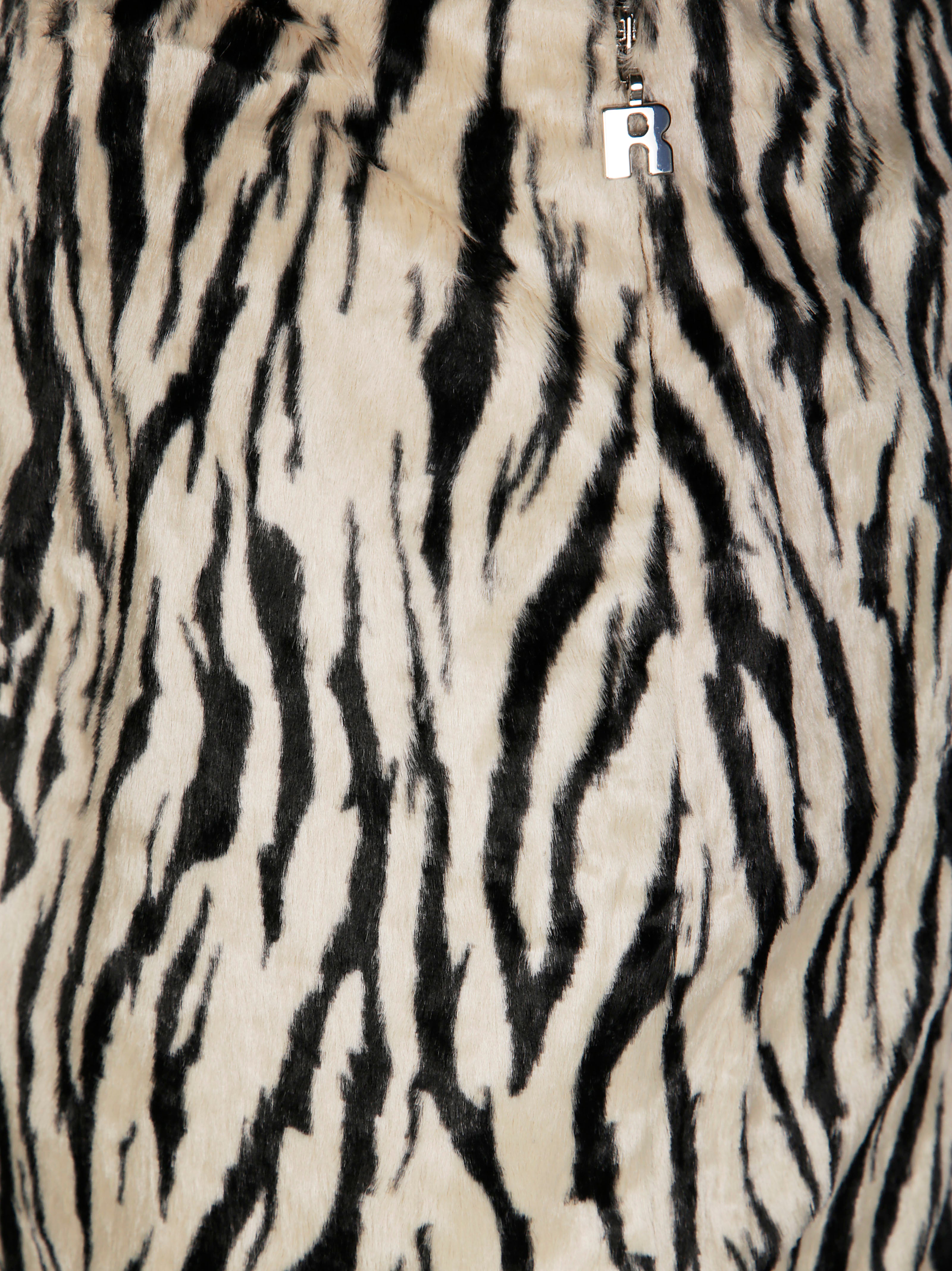 ROTATE Stylish Printed Faux Fur Mini Skirt for Men