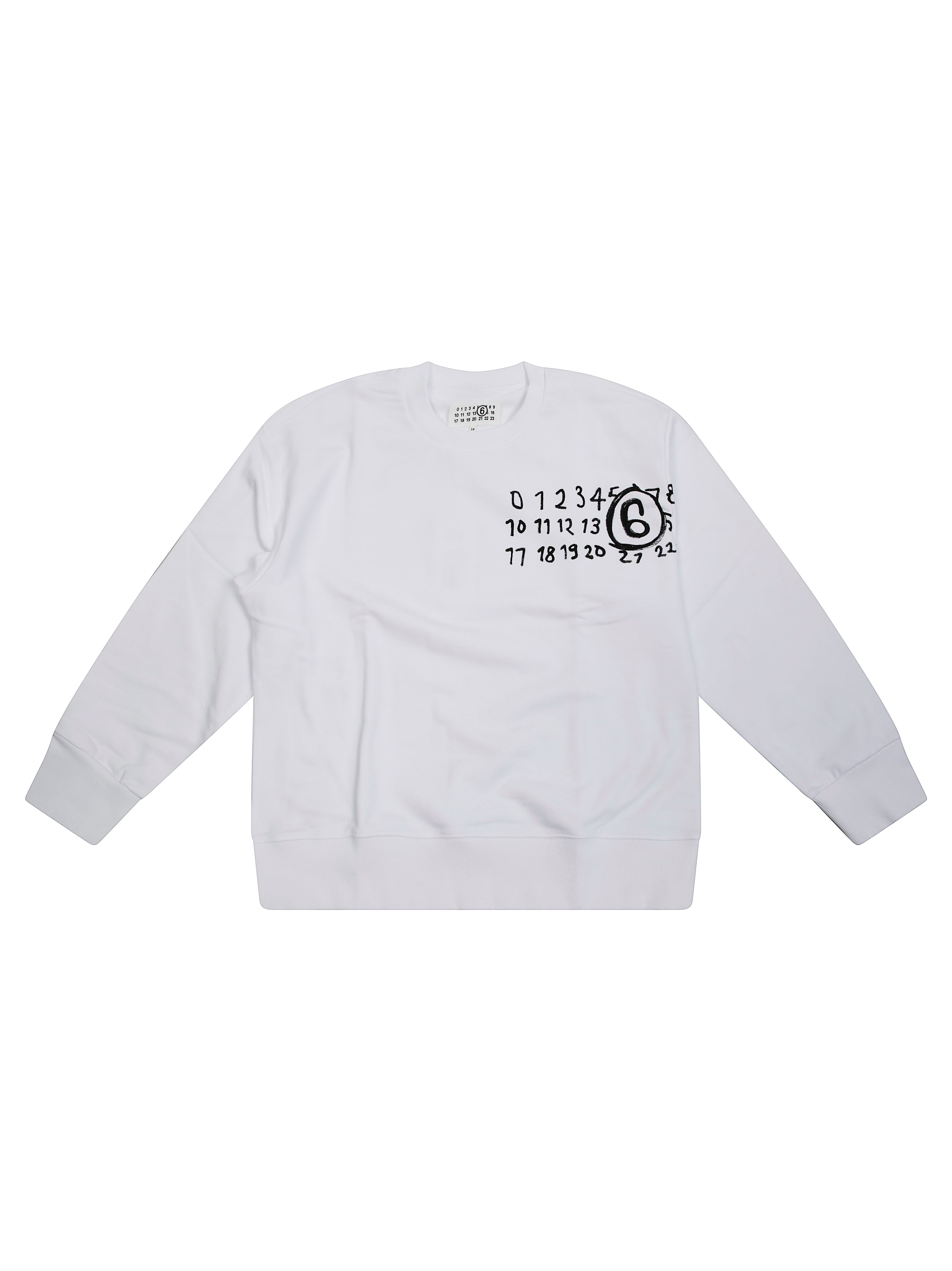 MM6 Classic Numeric Print Crew Neck Sweatshirt