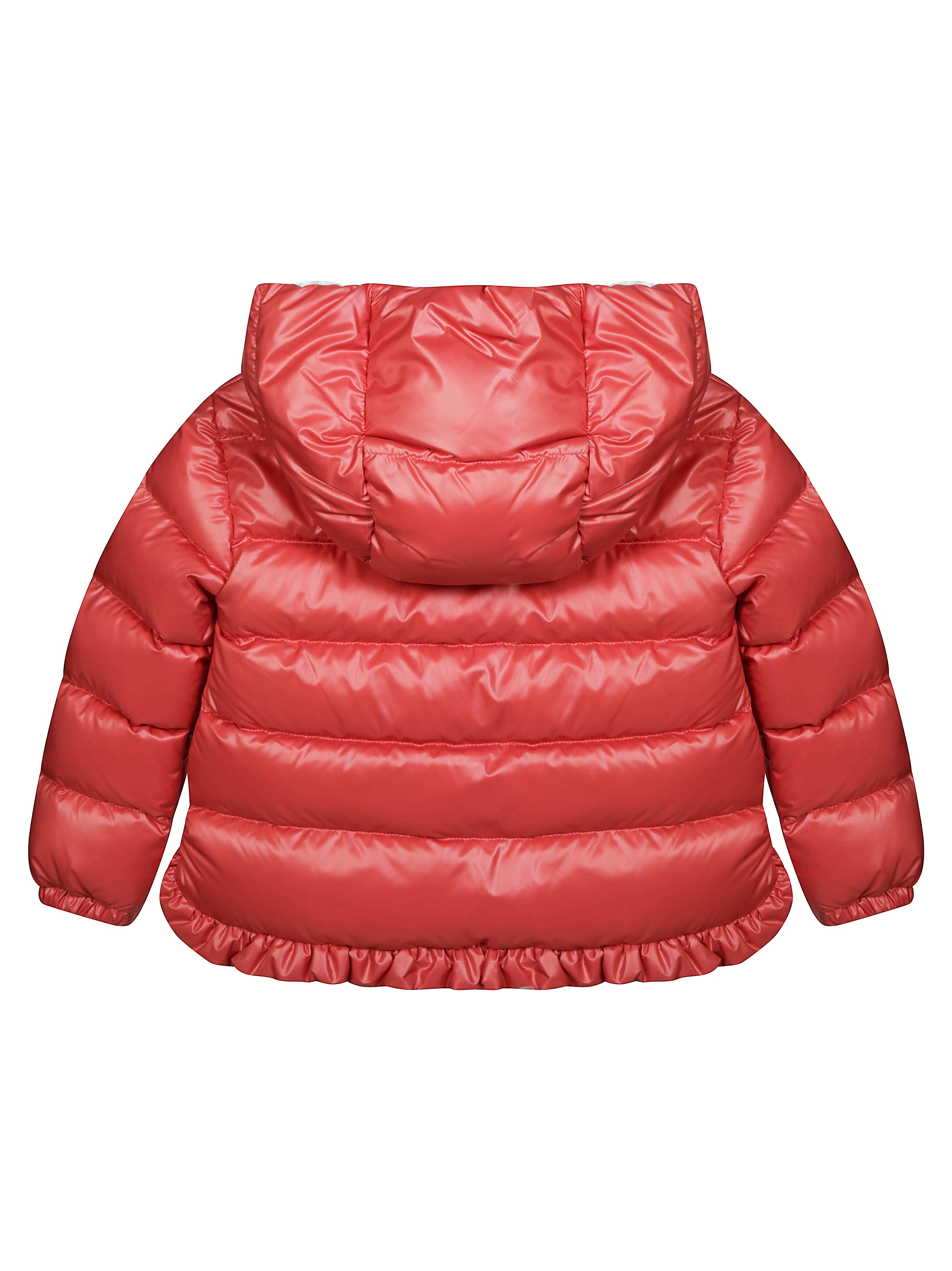 MONCLER Mini Long Hooded Jacket with Ruffles