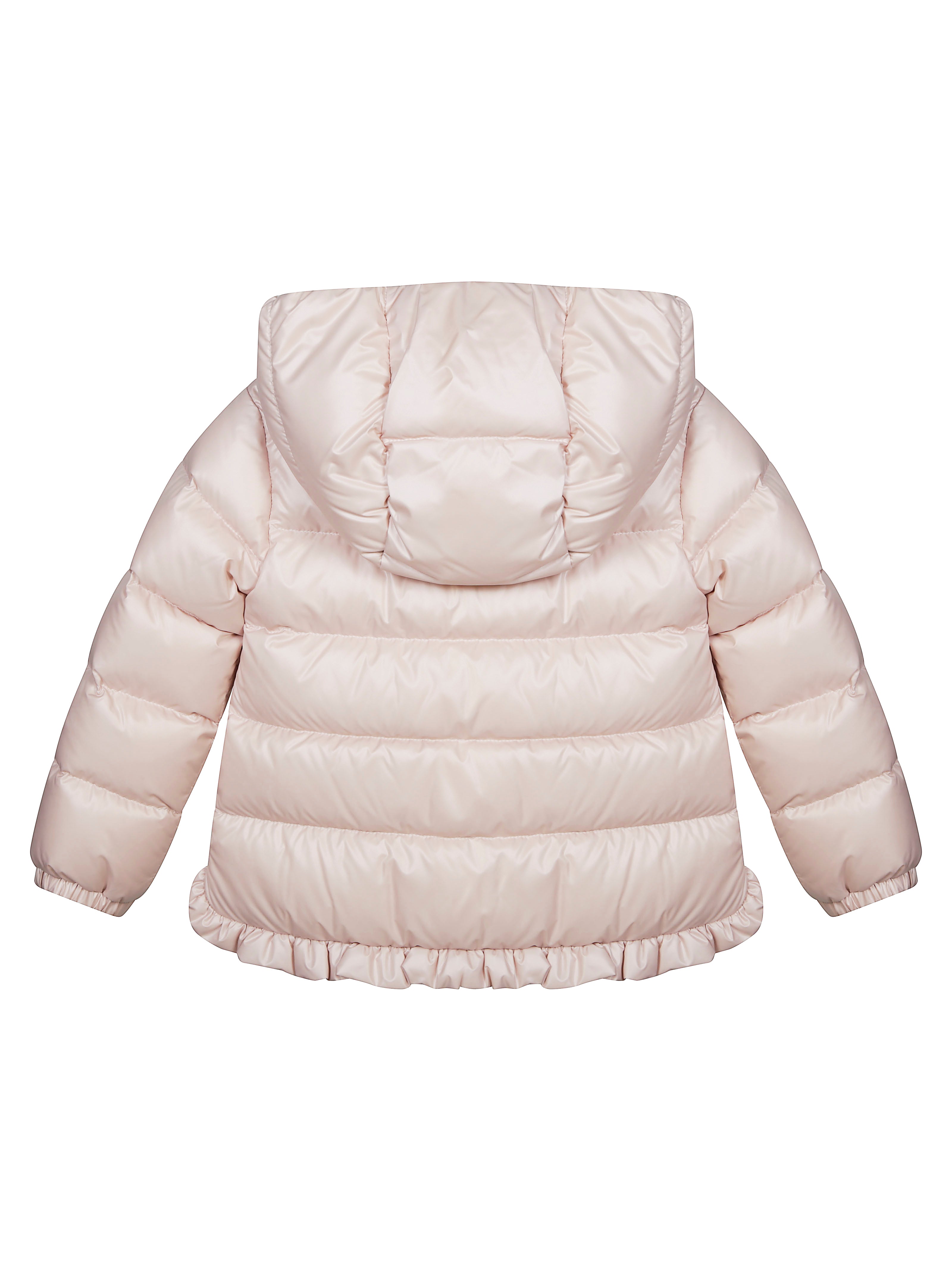 MONCLER Mini Puffer Jacket with Hood and Ruffled Hem