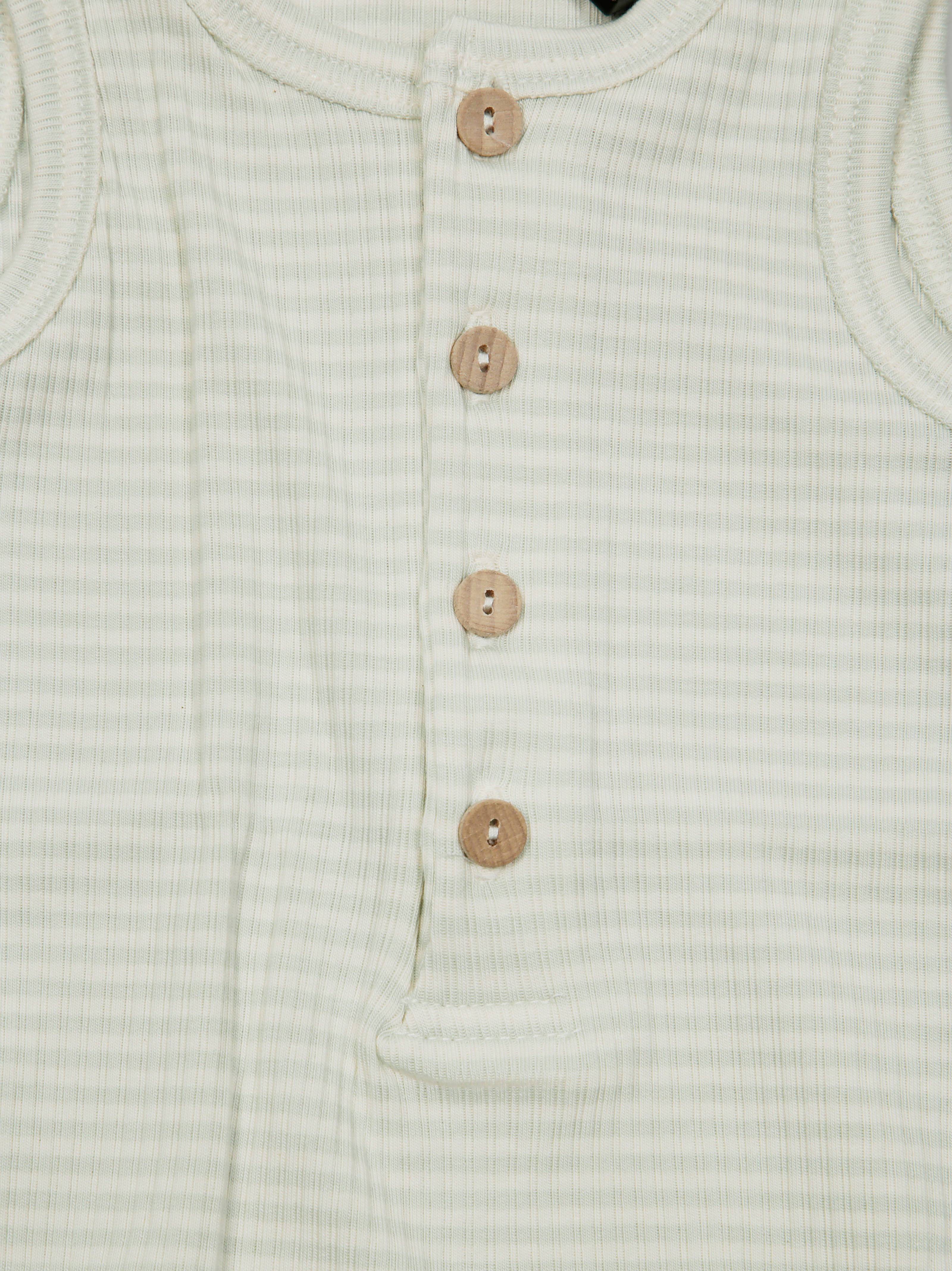 1+IN THE FAMILY Mini Striped Romper with Button Detail