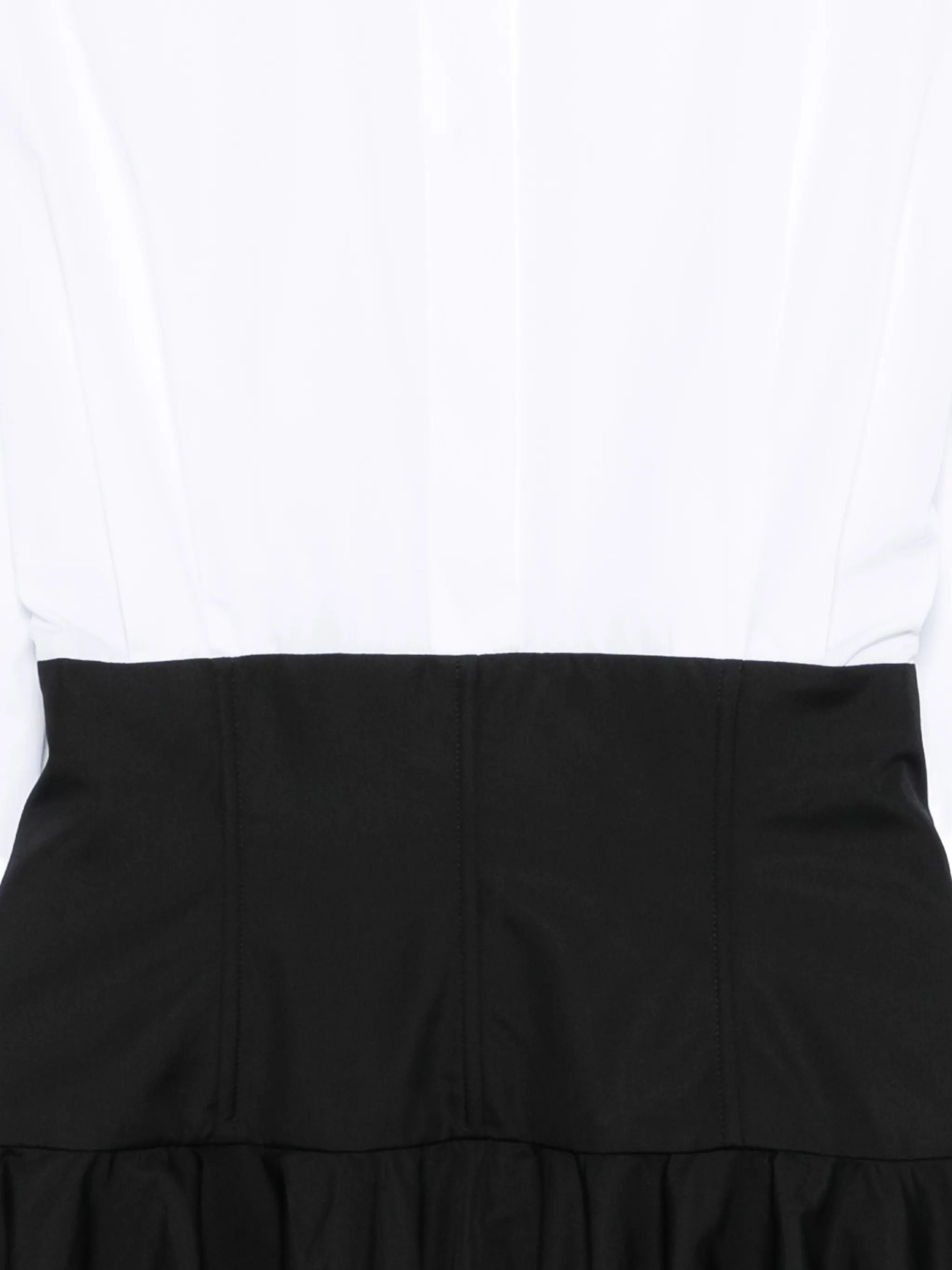 Genny Fitted Waist Long Sleeves Collared A-Line Skirt with Button Fastening