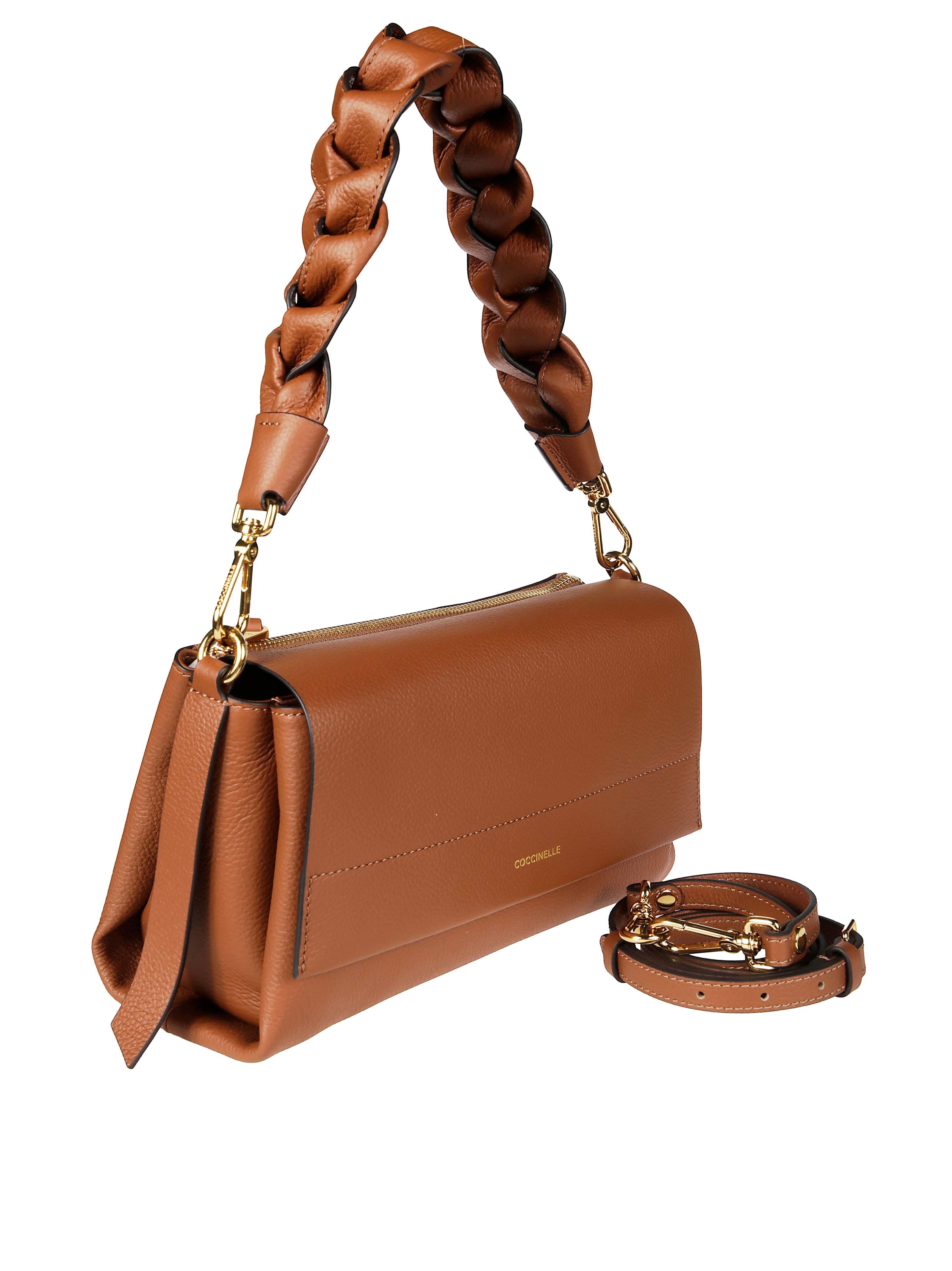 COCCINELLE Double Handle Handbag with Braided Strap - AI25 Collection