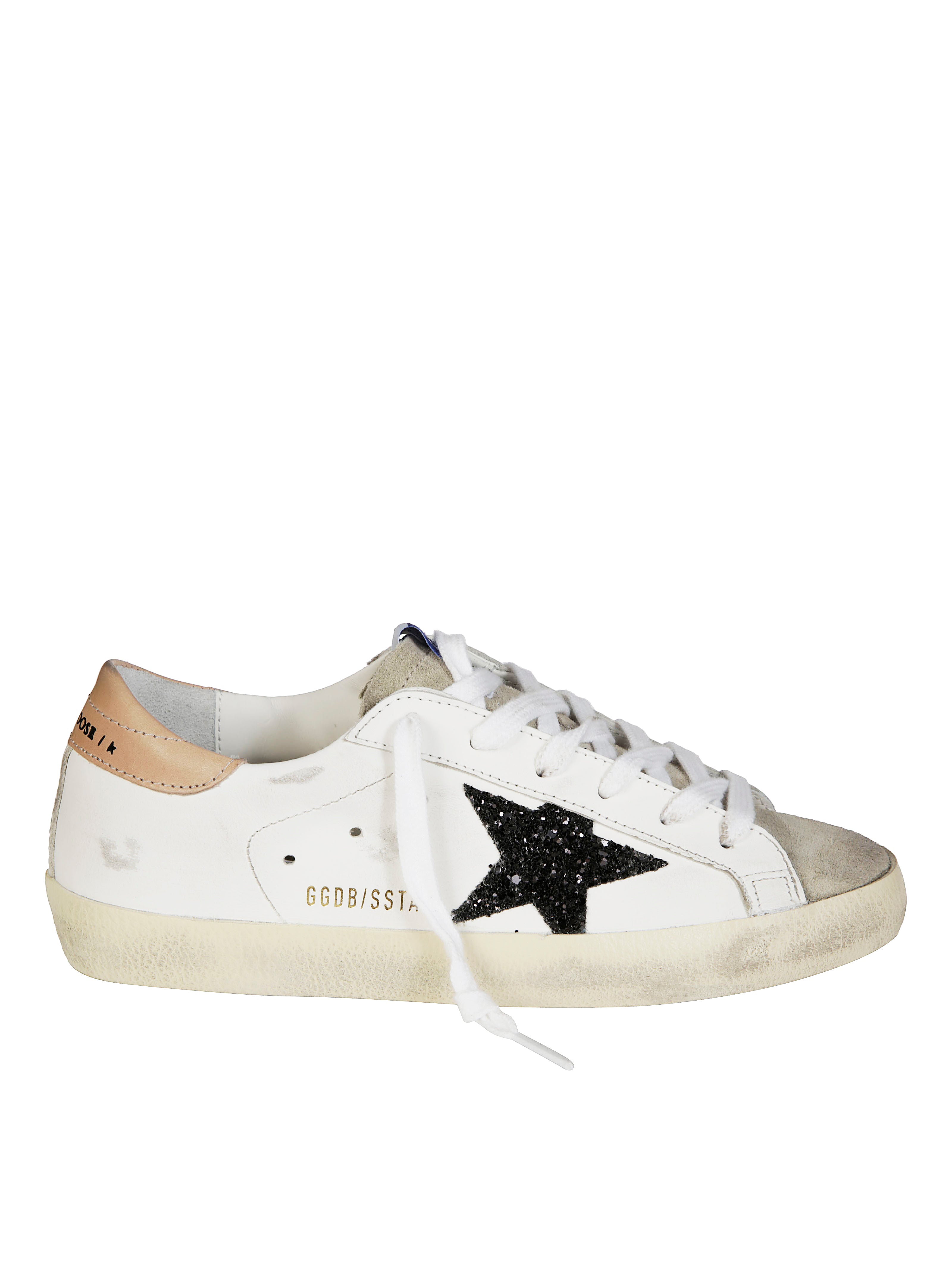 GOLDEN GOOSE Men's Superstar Leather Upper Glitter Star Sneakers