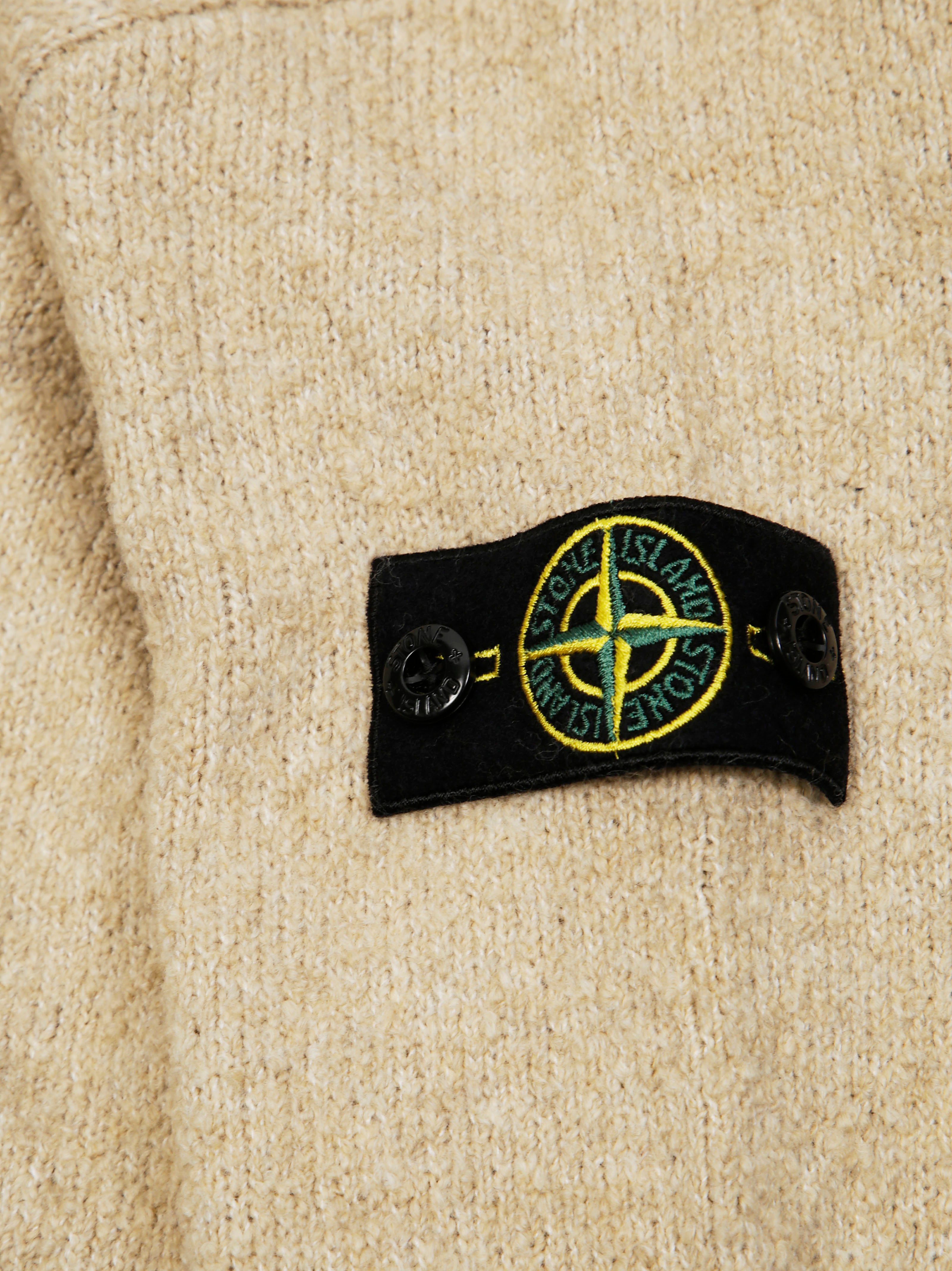 STONE ISLAND Cozy Boucle Sweater with Logo Badge