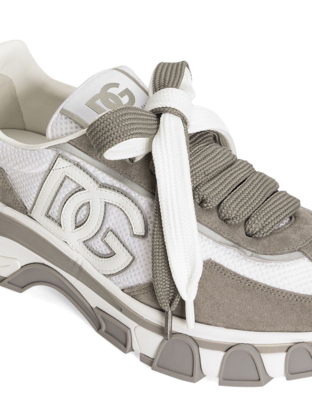 Dolce & Gabbana Multi-Colored Nylon and Calfskin Sneakers with DG Patch - 25mm Sole Height