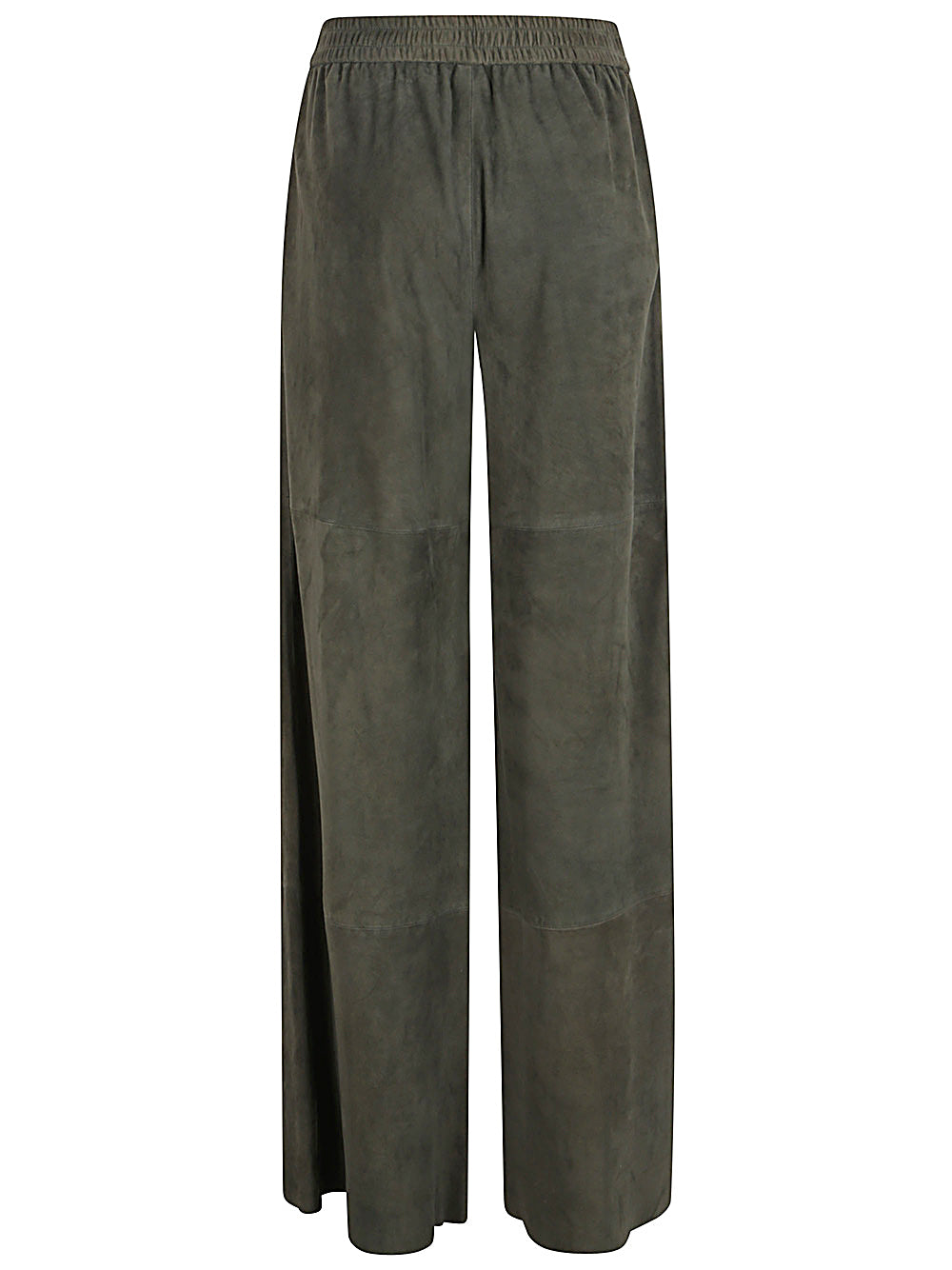 VIA MASINI 80 High Elasticated Waist Wide Leg Suede Leather Pants