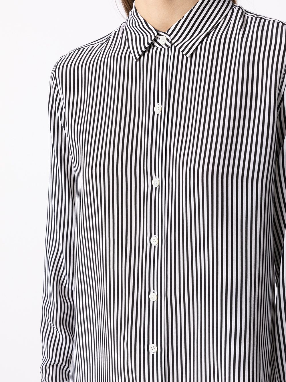 EQUIPMENT Silk Striped Classic Collar Shirt
