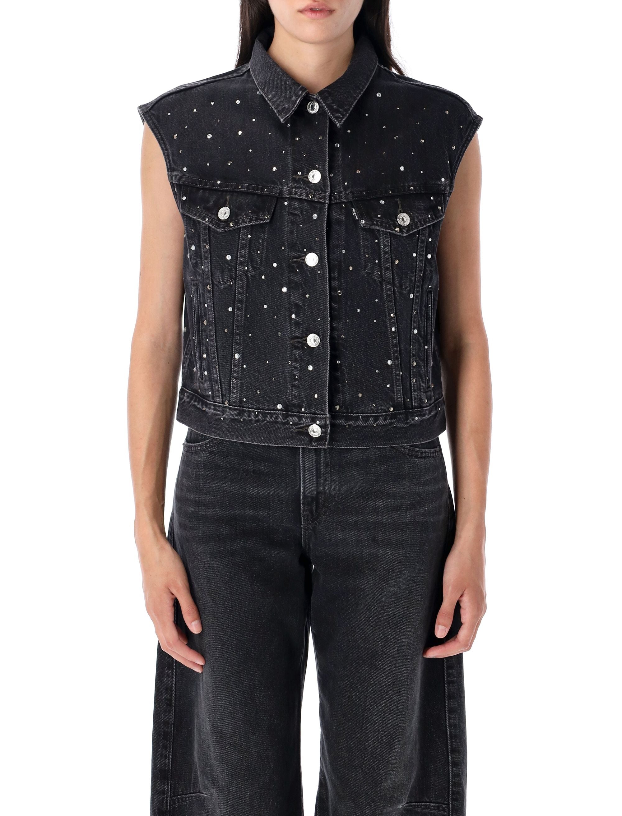 LEVI'S Cropped '90s Trucker Denim Vest - Women's S