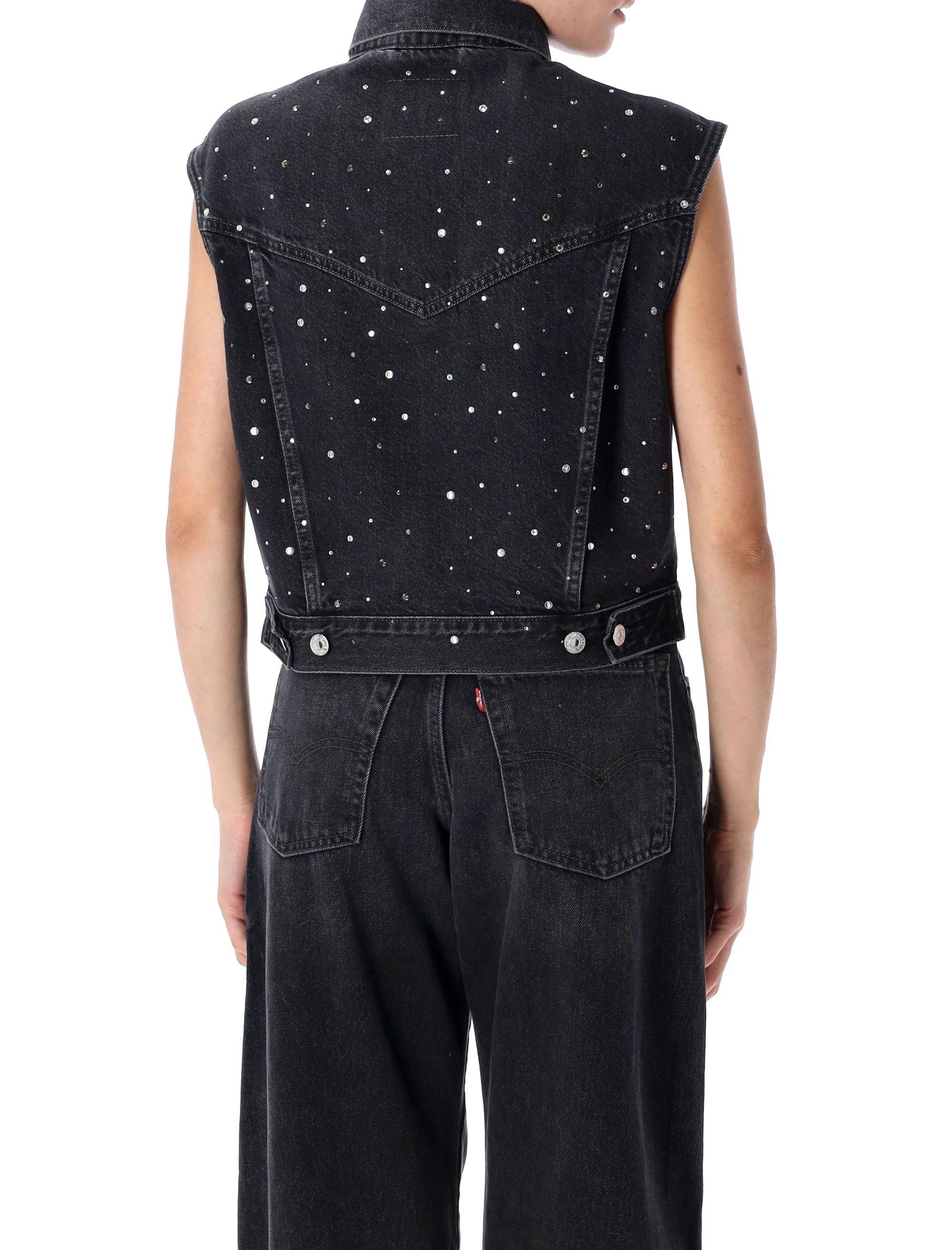 LEVI'S Cropped '90s Trucker Denim Vest - Women's S