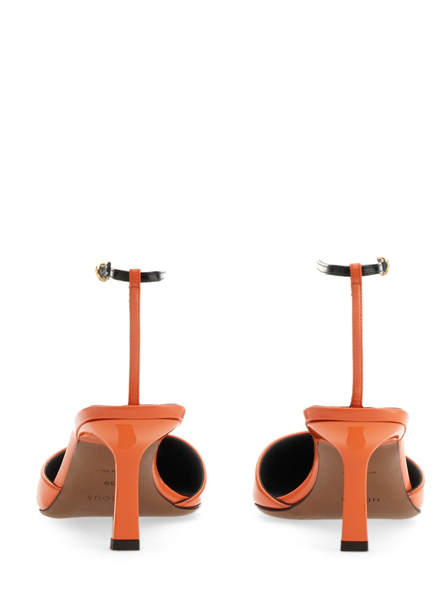 NEOUS Sleek Ankle Strap Pumps with 6.5 CM Heel