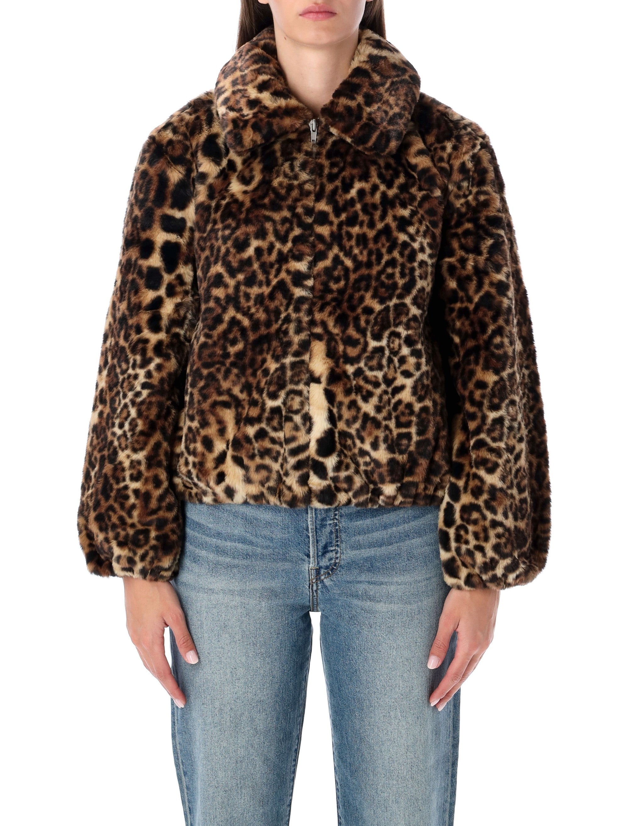 LEVI'S Elle Leopard Faux Shearling Jacket - Women's S