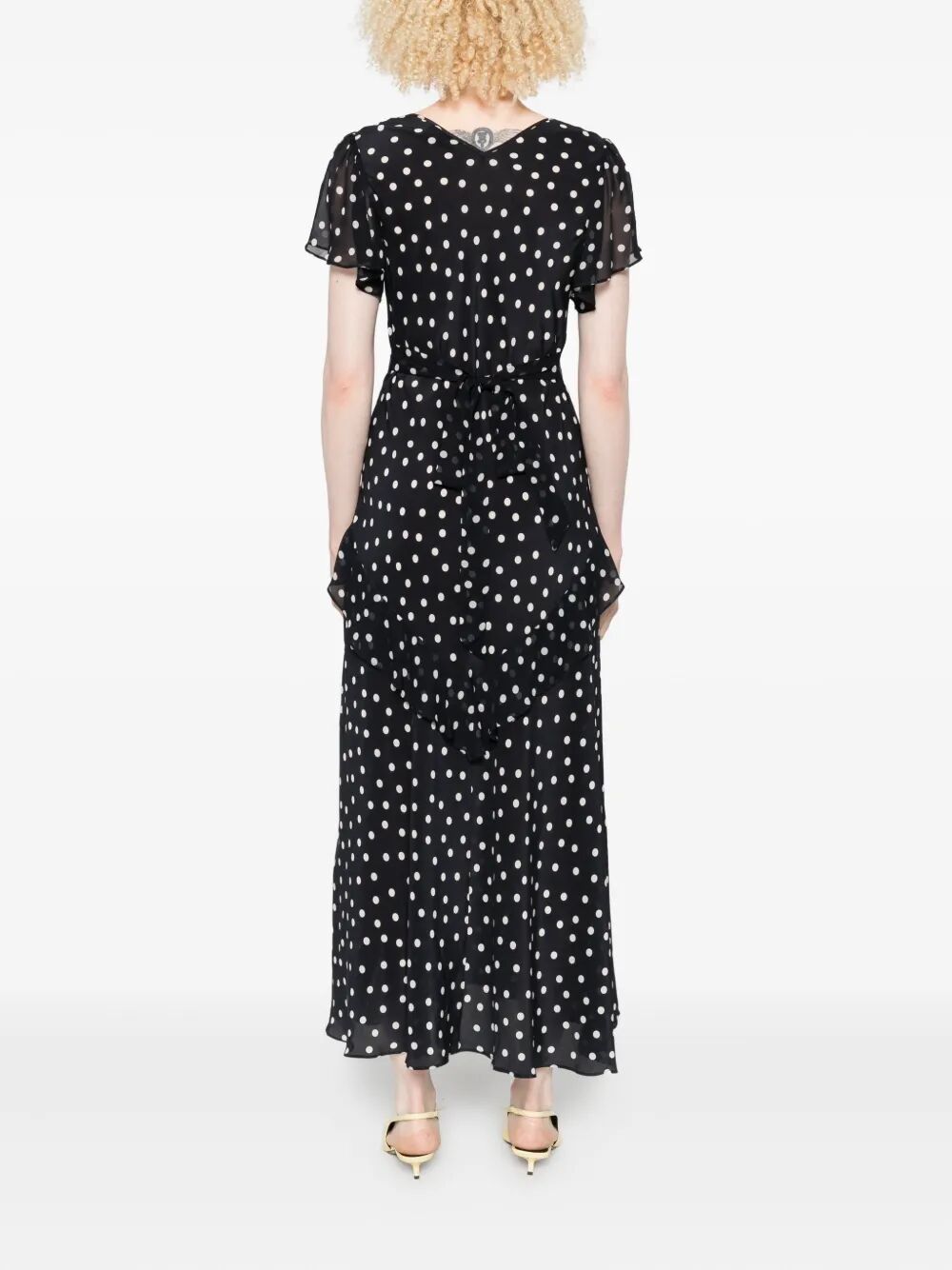 RIXO Mini Bohemia Spot Silk Dress for Women