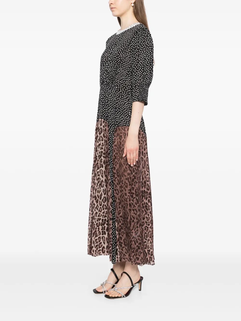 RIXO Elegant Leopard Polka Dot Dress - Women's Mini Style for FW25