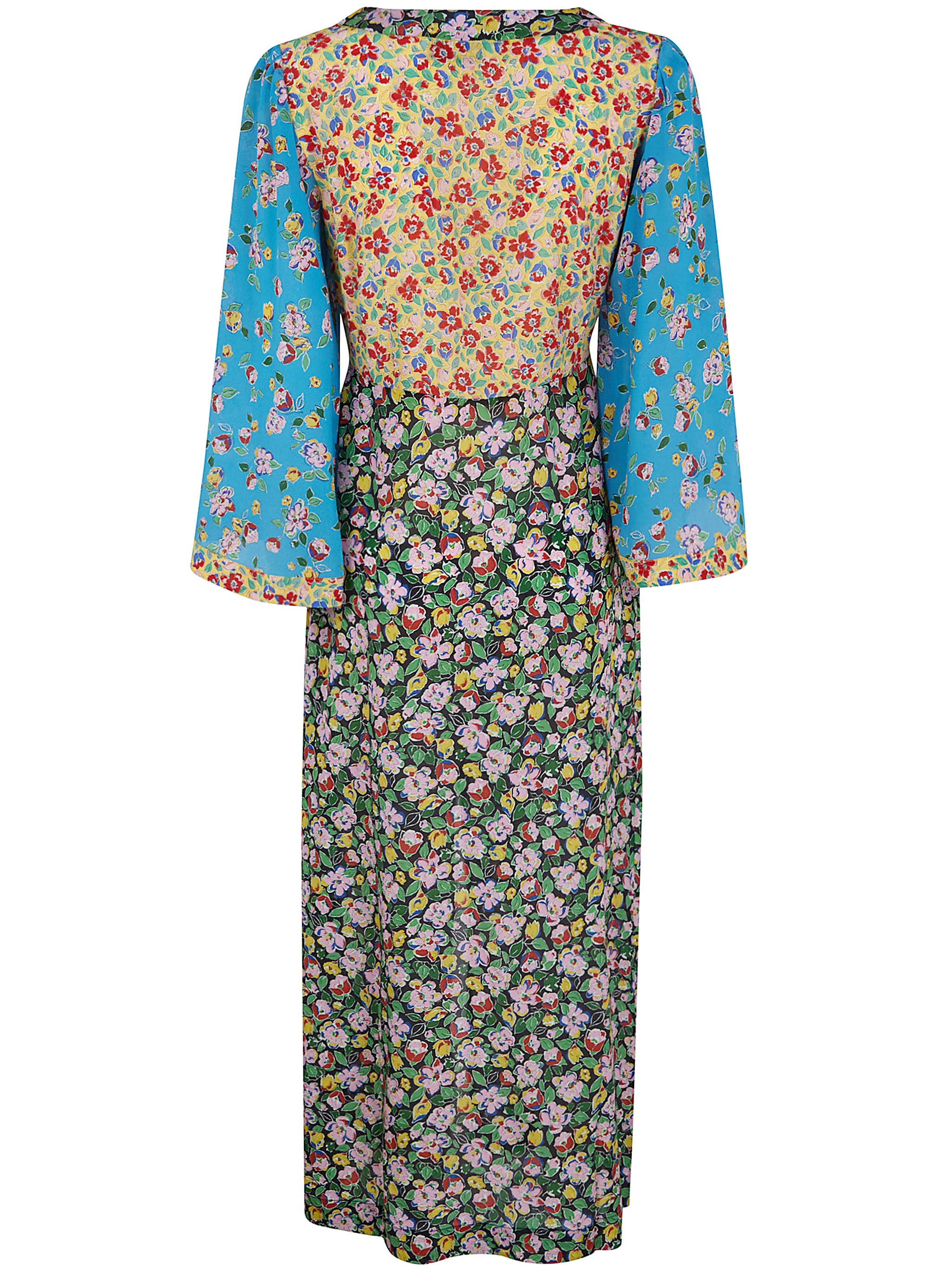 RIXO Mini Silk Dress with Floral Pattern for Women