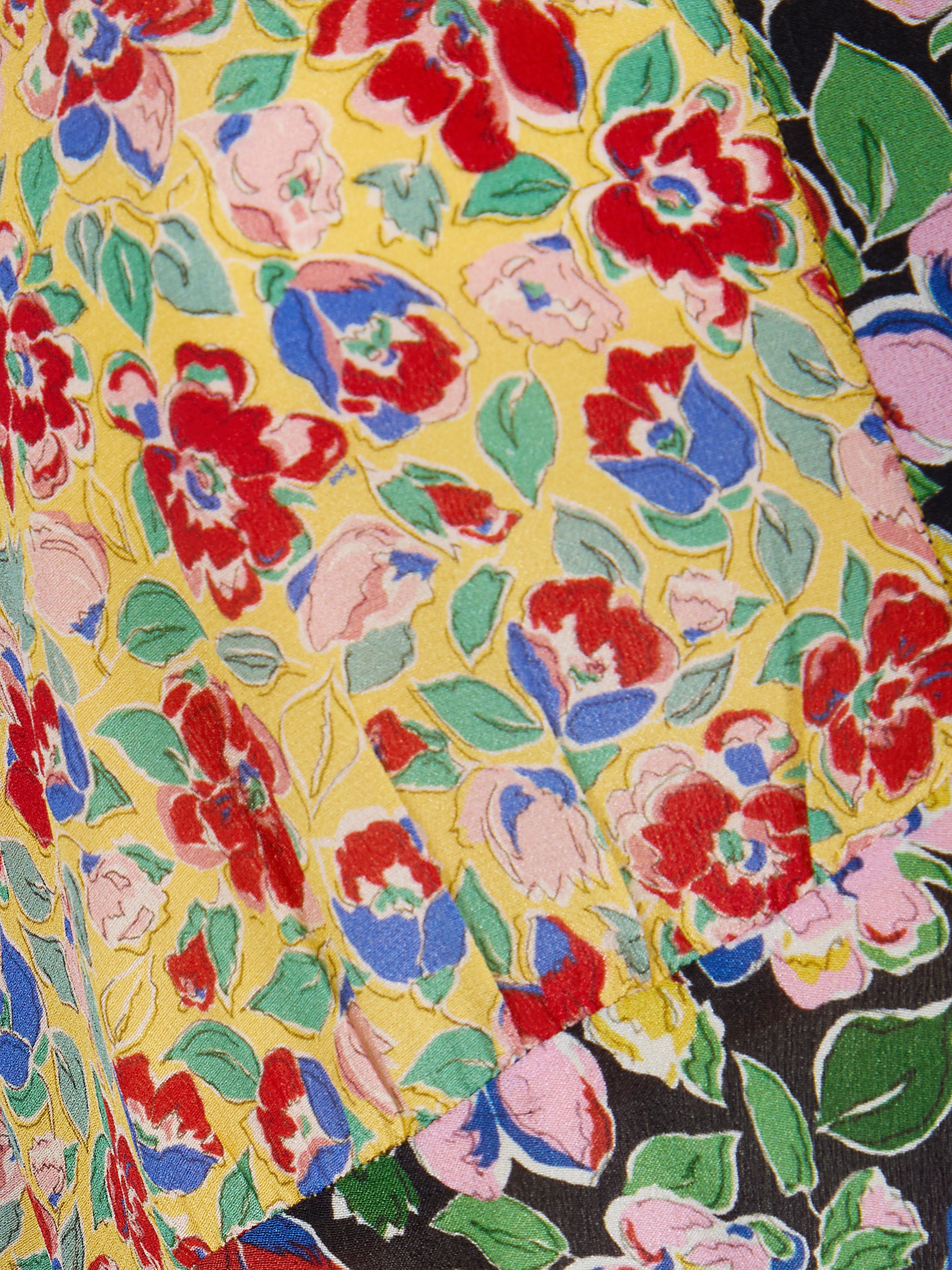 RIXO Mini Silk Dress with Floral Pattern for Women