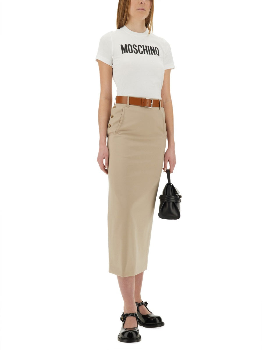 MOSCHINO COUTURE Tailored Twist Long Skirt Size 40