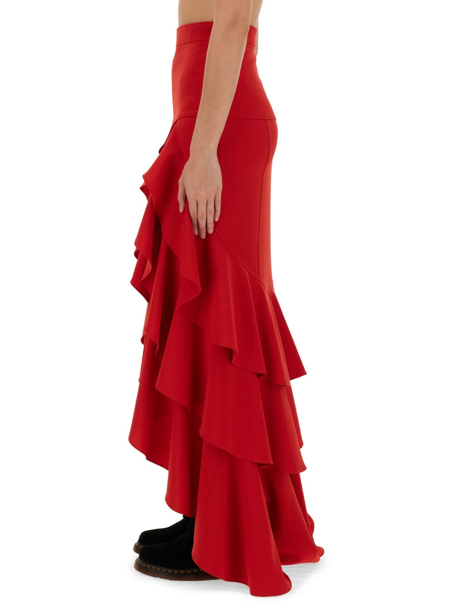 MOSCHINO COUTURE Couture Crepe Mini Skirt with Ruffles