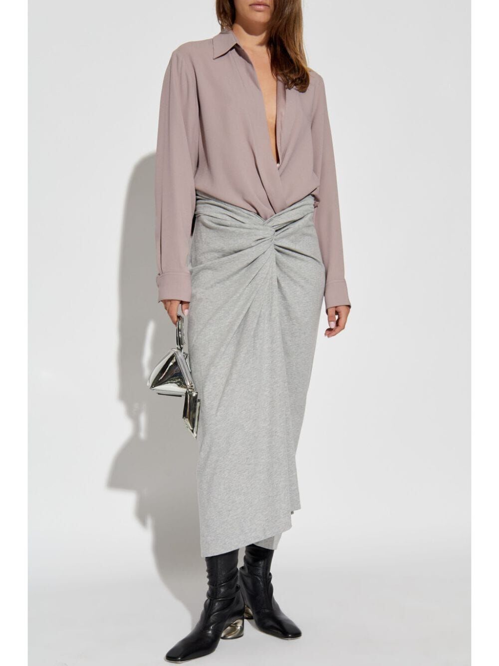 DRIES VAN NOTEN Viscose Blend Drawstring Shirt