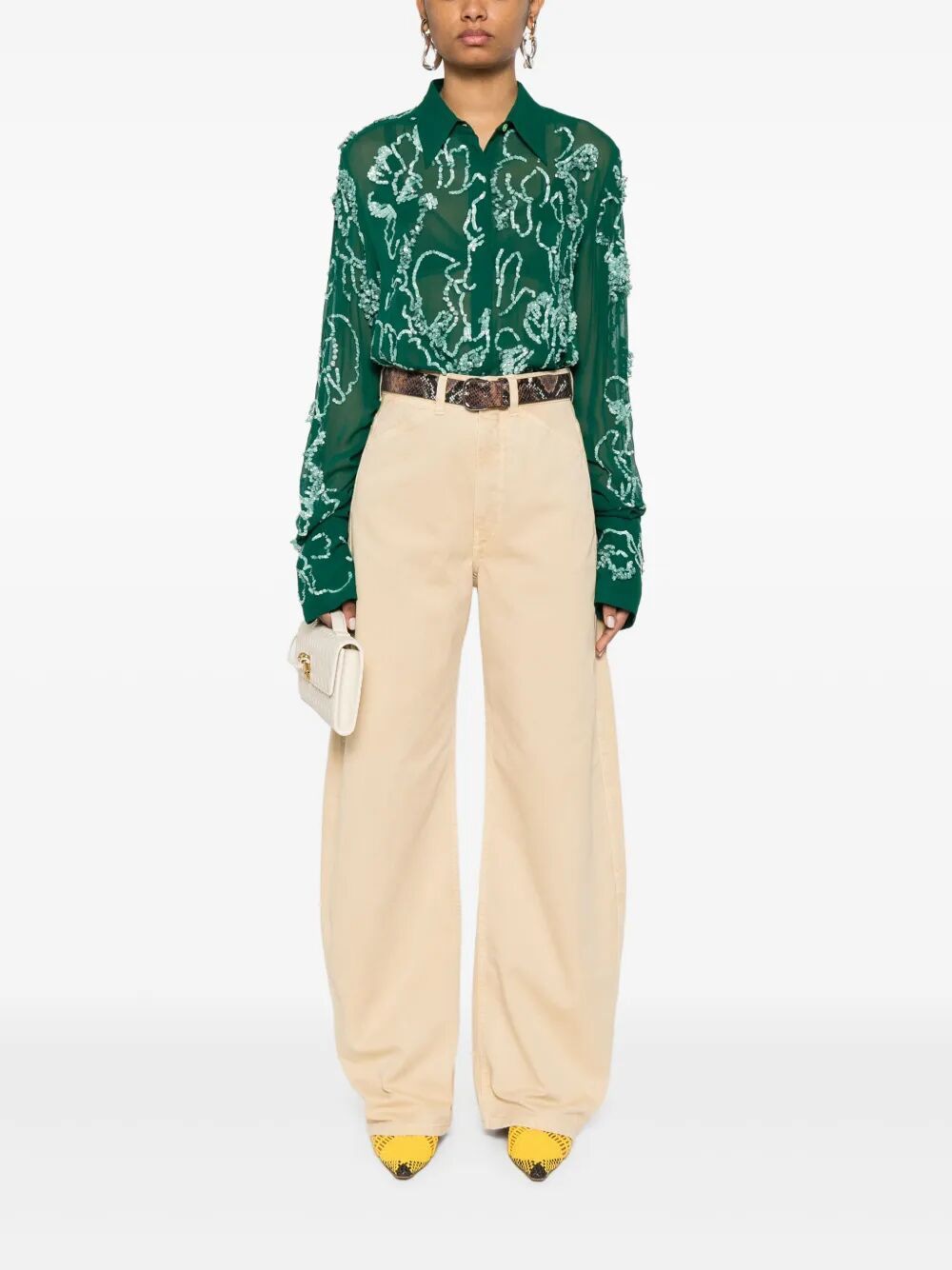 DRIES VAN NOTEN Sequins Embellished Mini Shirt