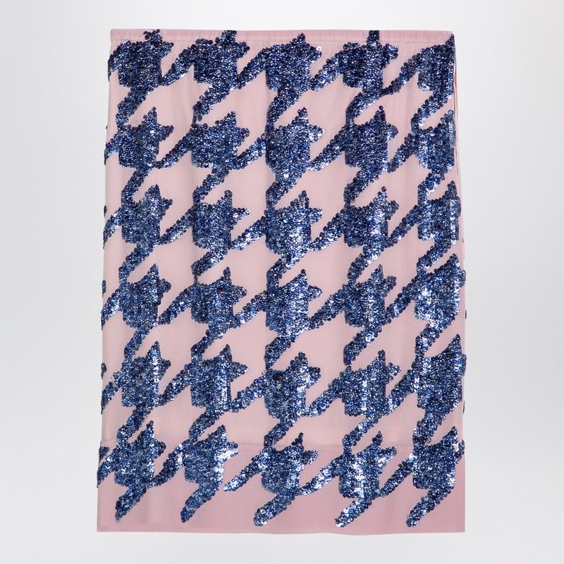 DRIES VAN NOTEN Mini Silk Sequin Skirt with Adjustable Drawstring Waist