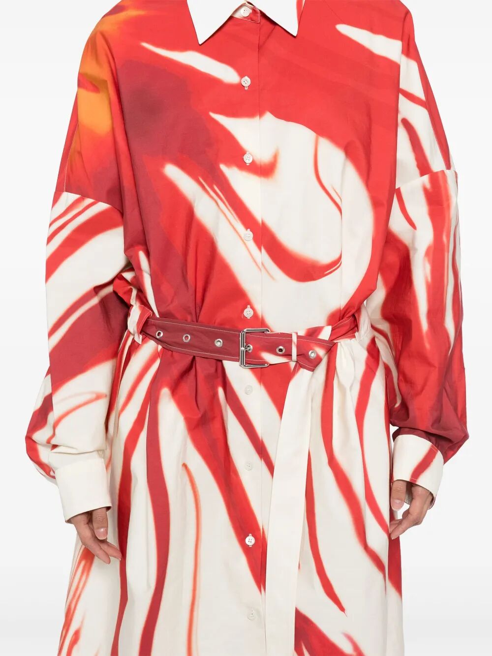 DRIES VAN NOTEN Belted Mini Shirt Dress