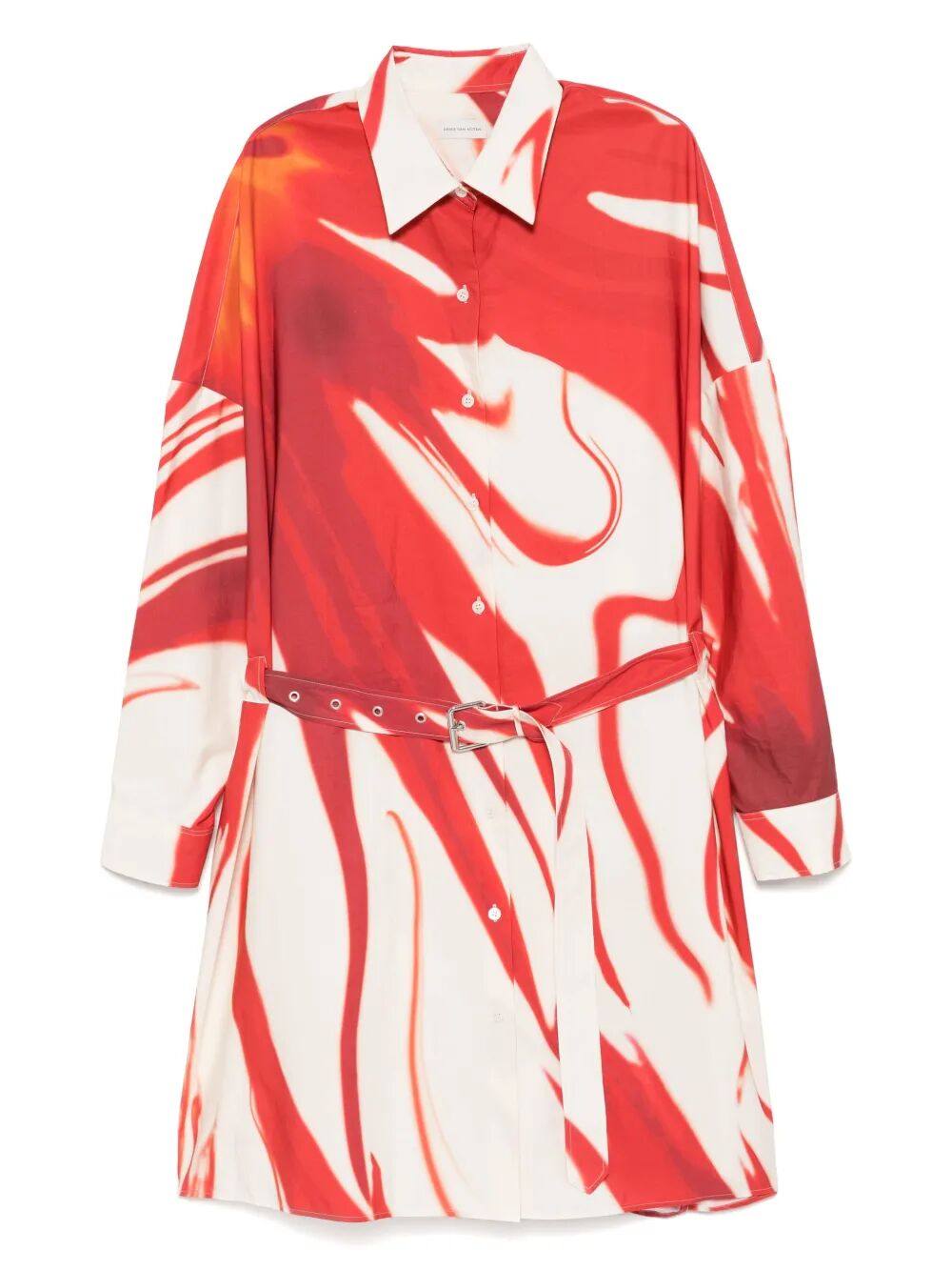 DRIES VAN NOTEN Belted Mini Shirt Dress
