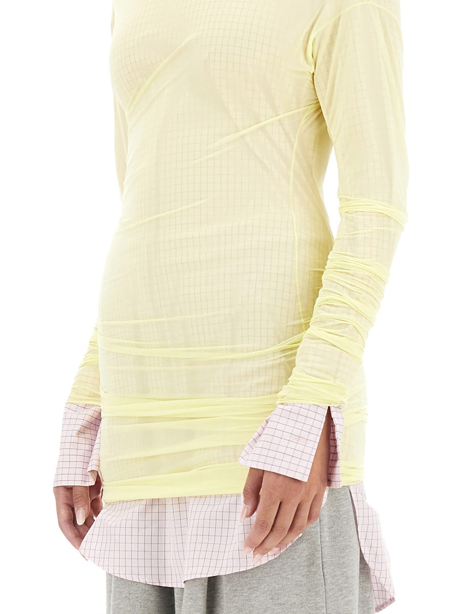 DRIES VAN NOTEN Slim Fit Tulle Top - Size S