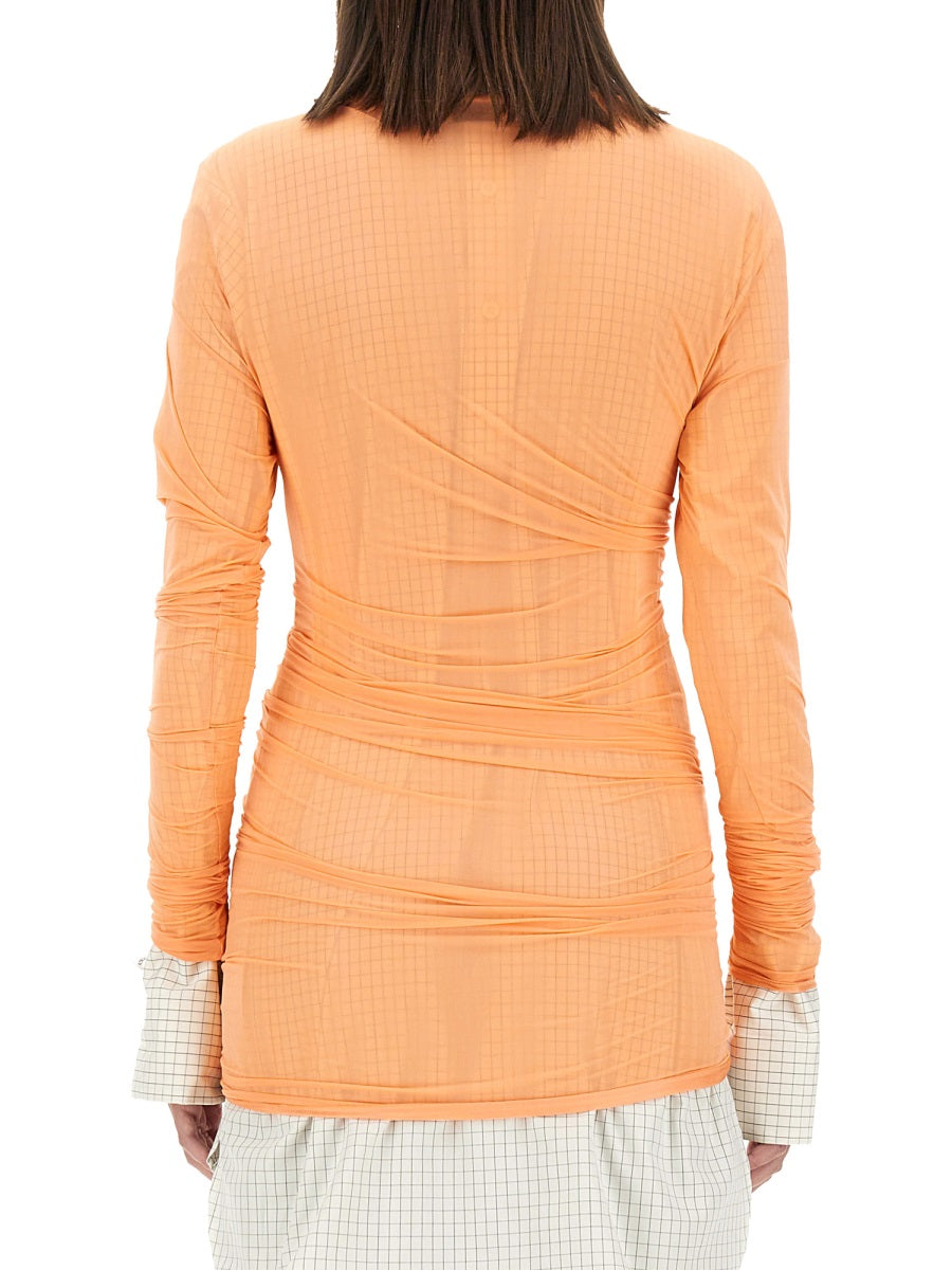 DRIES VAN NOTEN Slim Fit Tulle Top - Size S for Women