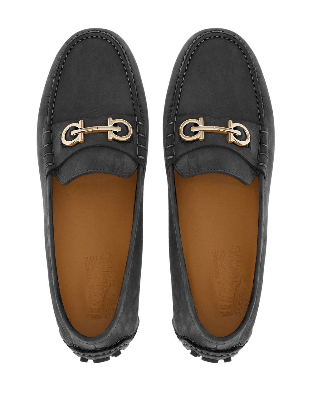 Ferragamo Gancini Hook Leather Loafers