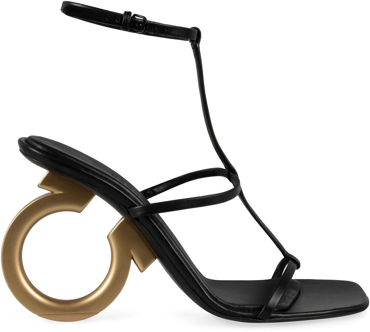Ferragamo Elina Leather Sandals with Adjustable Ankle Strap