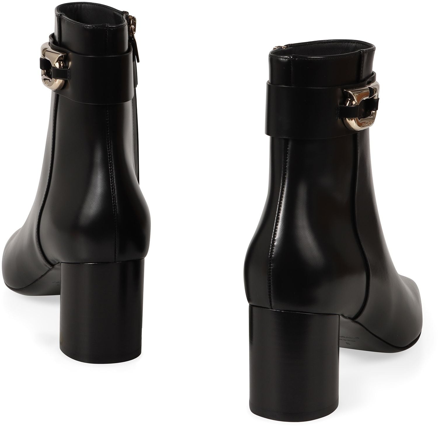 Ferragamo Lamb Leather Ankle Boots with Cylindrical Heel