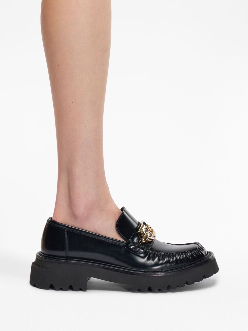 Ferragamo Gancini Hook-Buckle Leather Loafers for Women