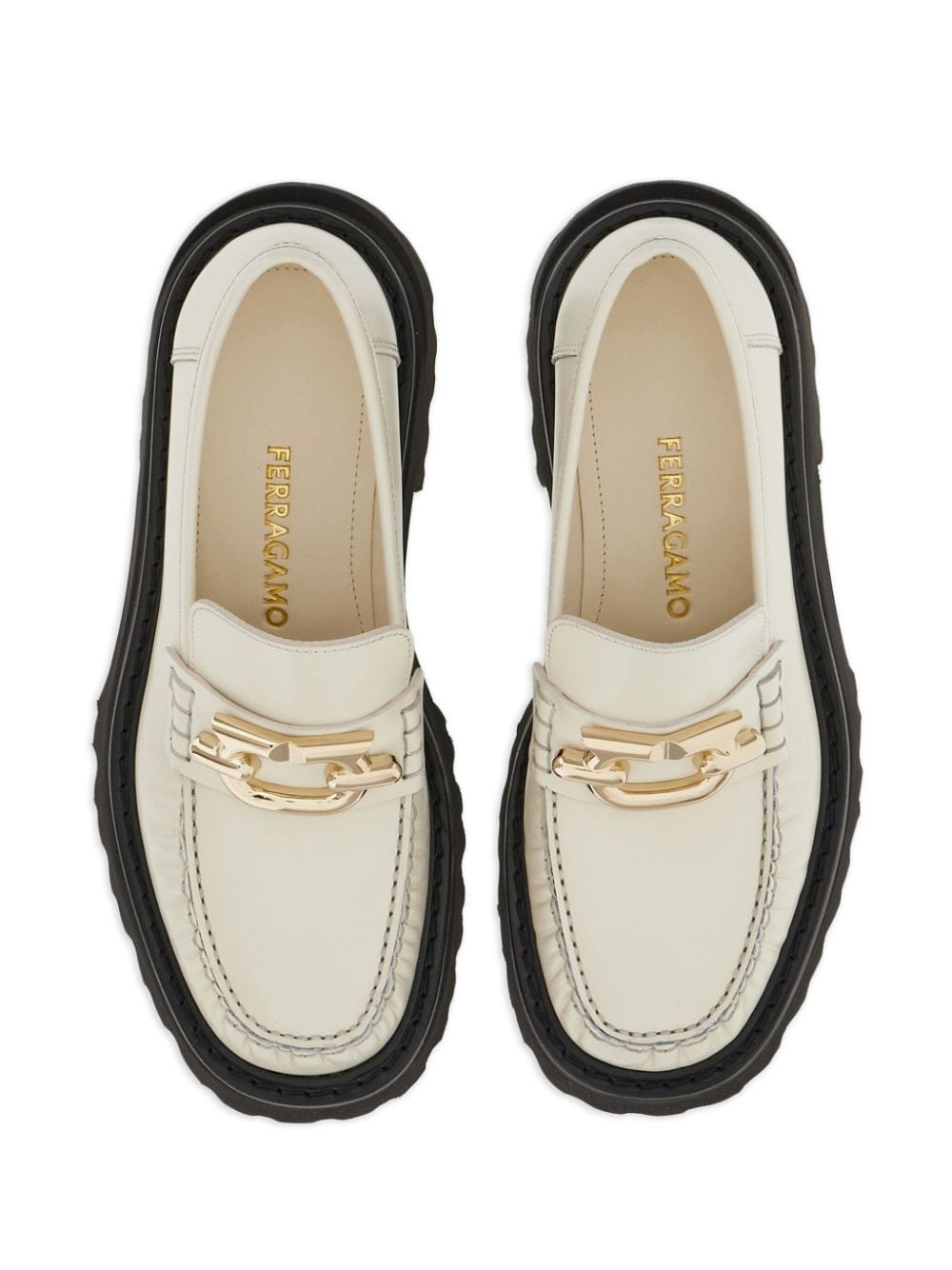 Ferragamo Gancini Hook Leather Loafers for Women