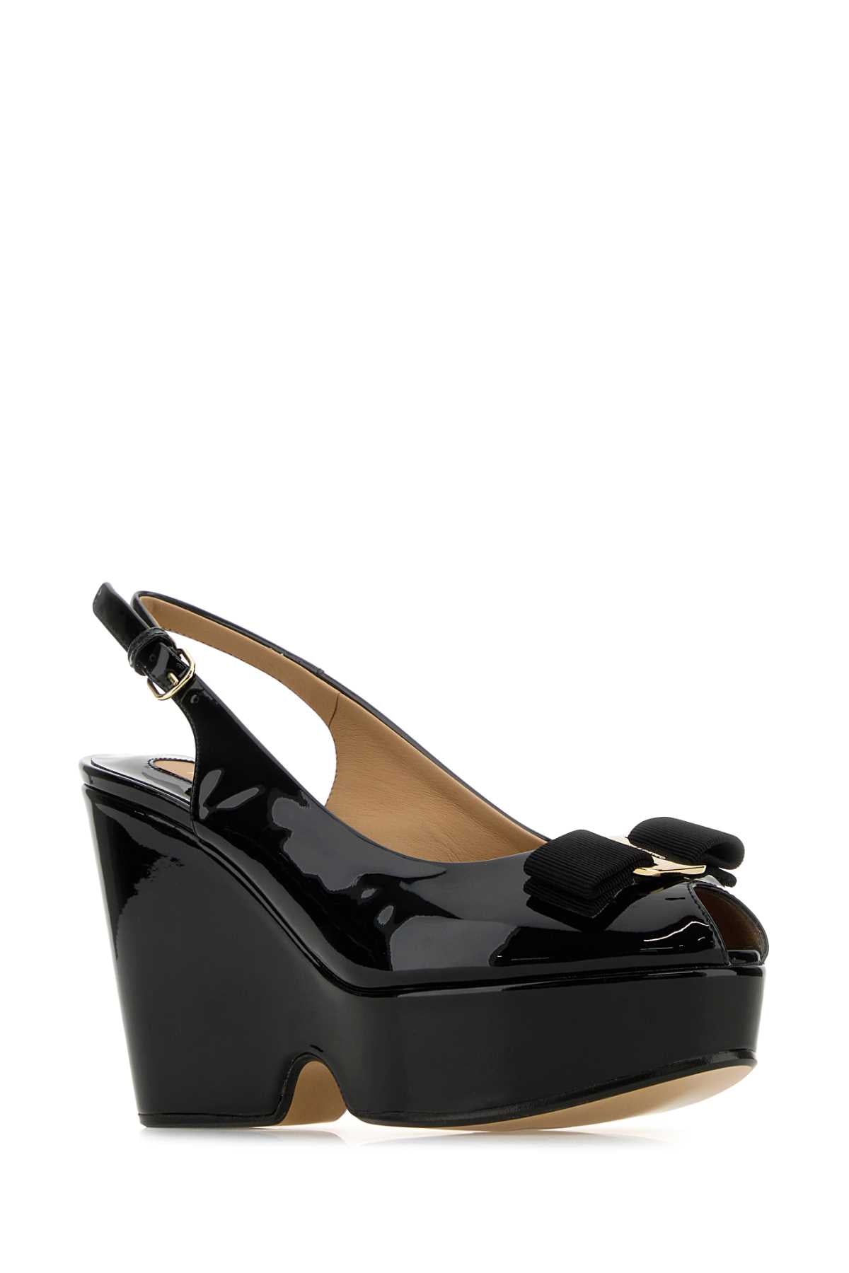 Ferragamo Elegant Leather Wedge Pumps for Women