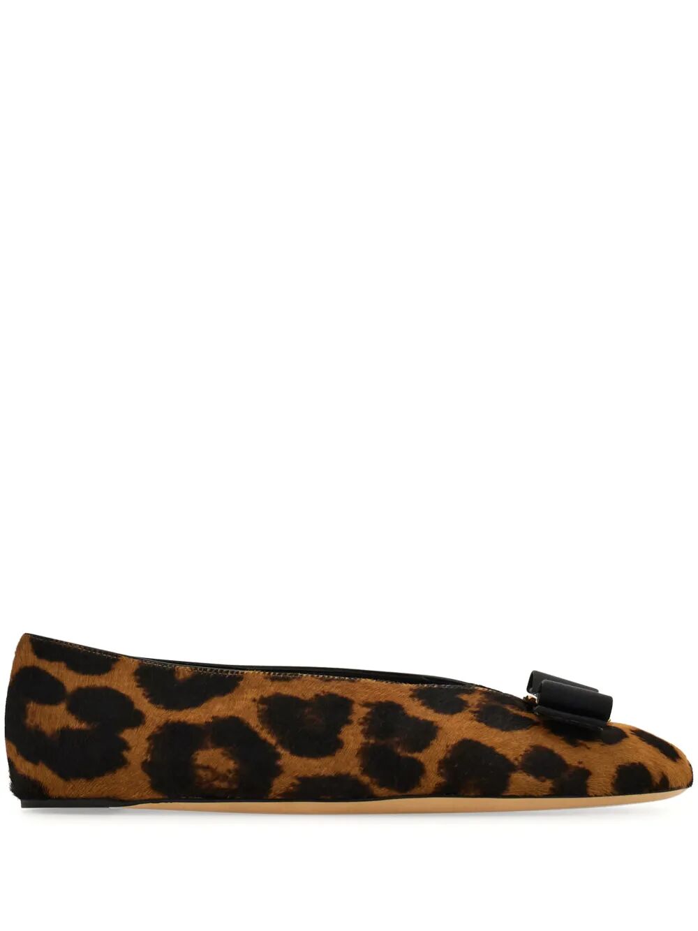 Ferragamo Horsehair Printed Vanna Ballet Flats