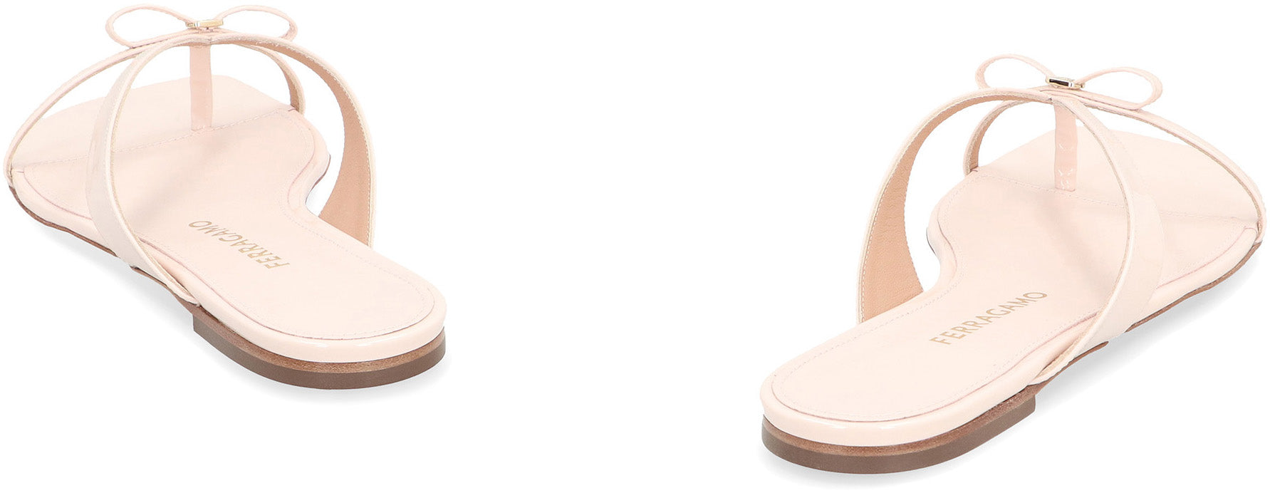 Ferragamo Mini Bow Leather Flip-Flops