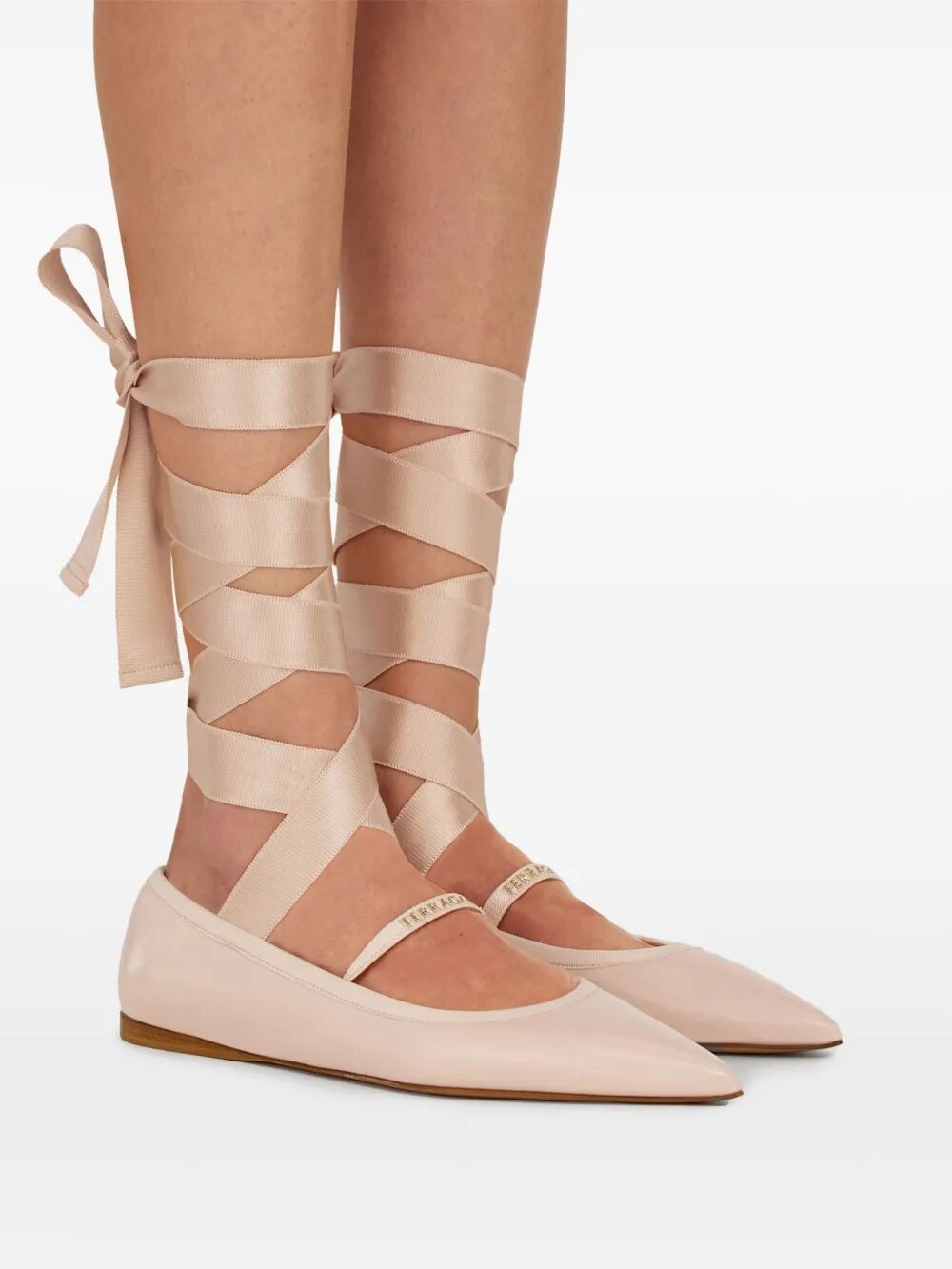 Ferragamo Ballet Flat with Ankle Ribbon