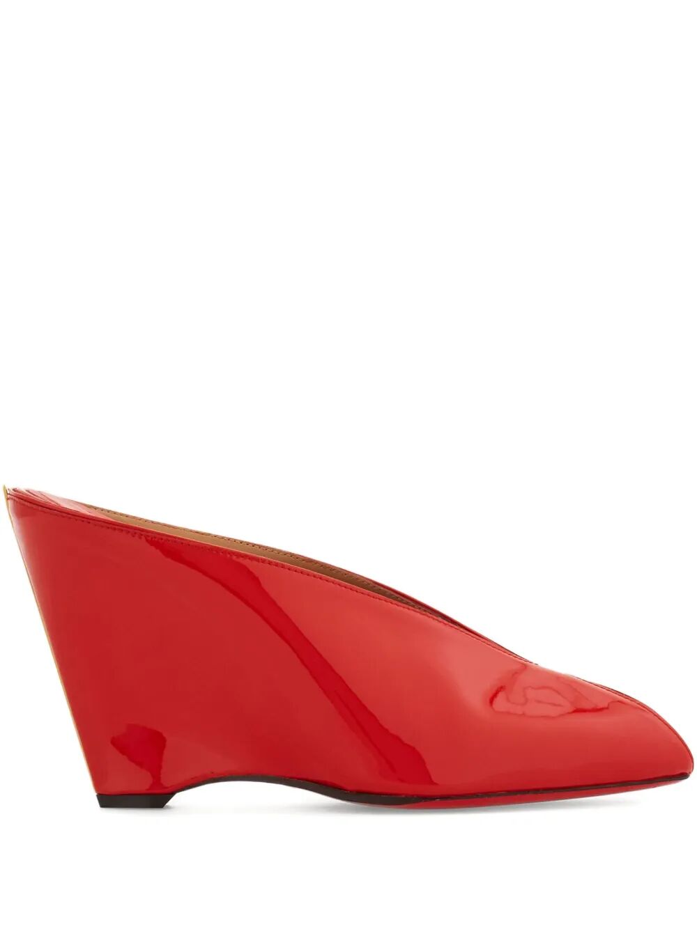 Ferragamo Alicia 95 Peep Toe Patent Leather Flats
