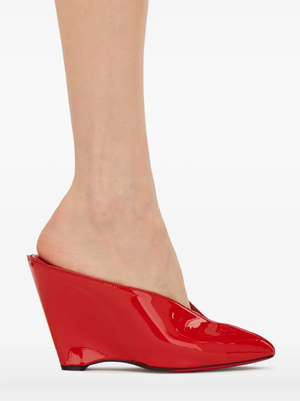 Ferragamo Alicia 95 Peep Toe Patent Leather Flats