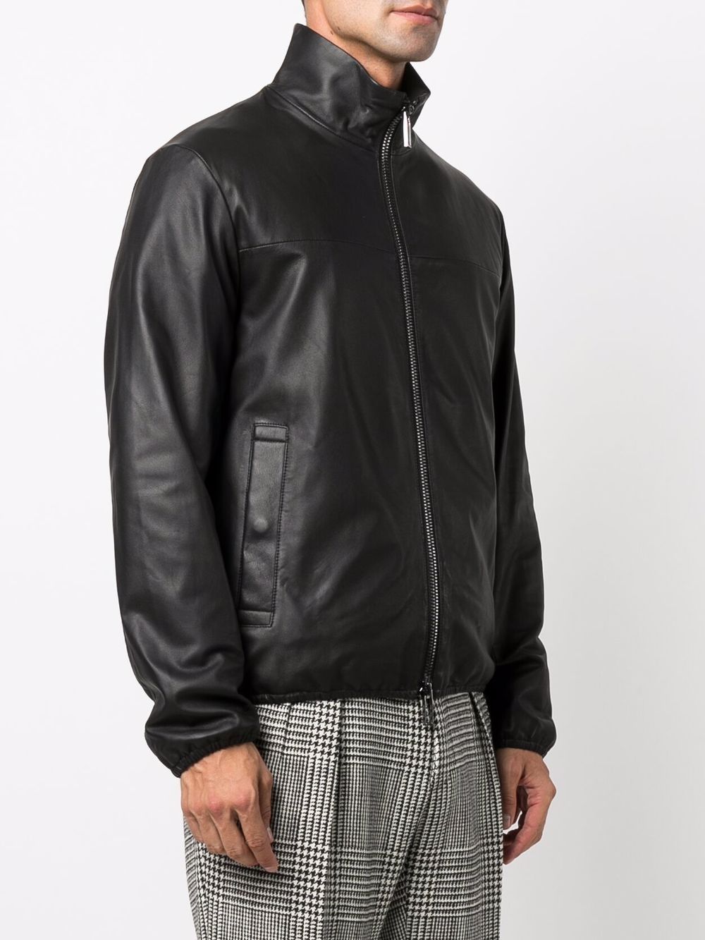 EMPORIO ARMANI Men's Leather Zipped Jacket - FW25 Collection