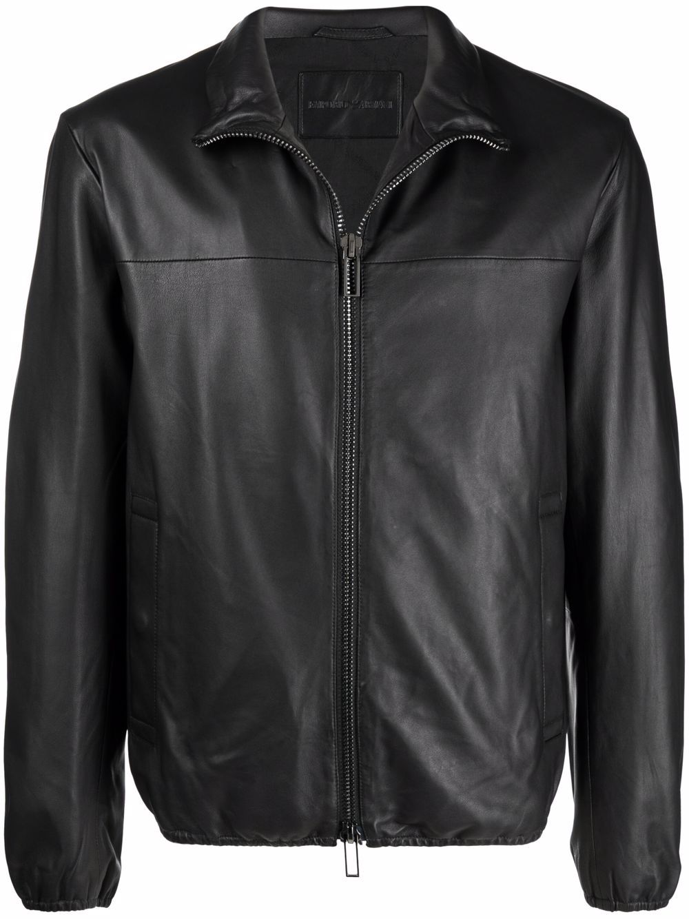 EMPORIO ARMANI Men's Leather Zipped Jacket - FW25 Collection