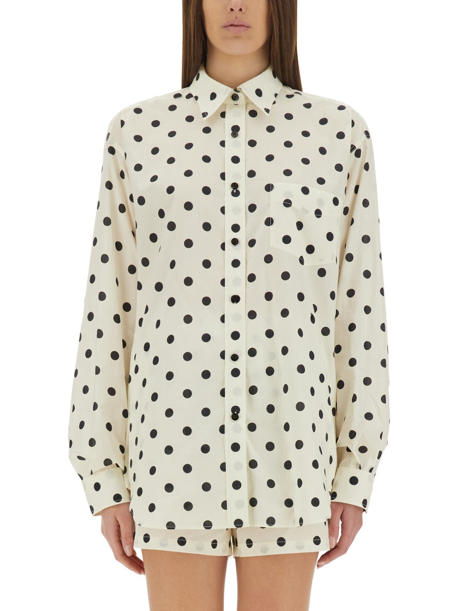 MOSCHINO COUTURE Polka Dots Shirt - Regular Fit, Size 40