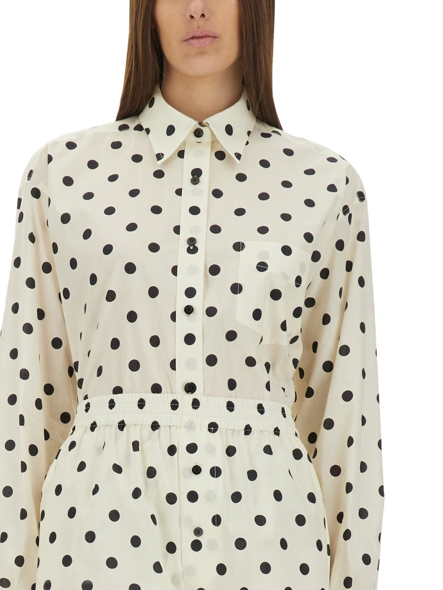 MOSCHINO COUTURE Polka Dots Shirt - Regular Fit, Size 40