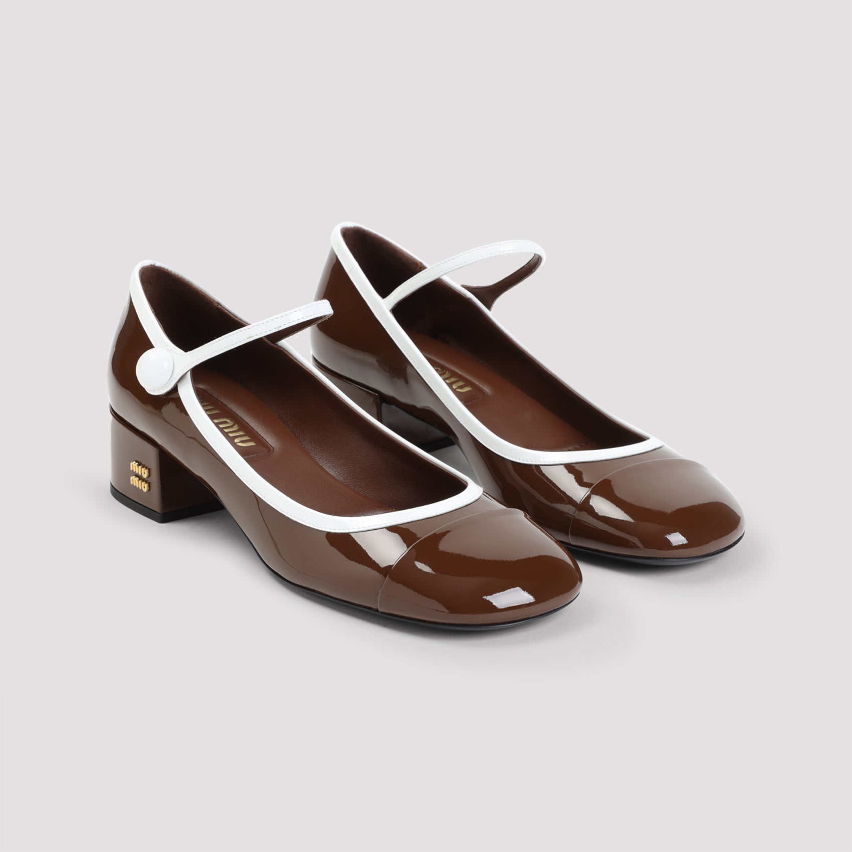 MIU MIU Men's 100% Leather Pumps with 4cm Heel Height