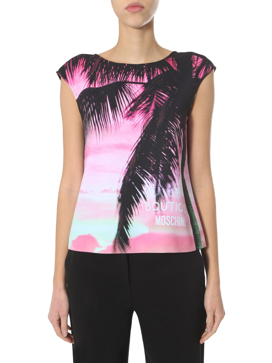 BOUTIQUE MOSCHINO Sleeveless Round Neck Top for Women